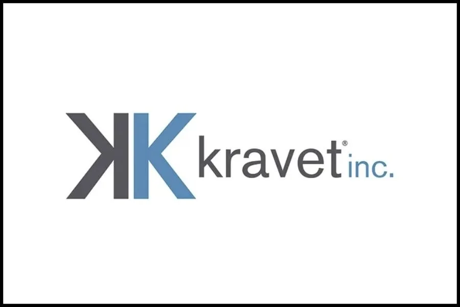 Kravet Inc. logo with stylized 'K' and 'K' letters in black and blue.