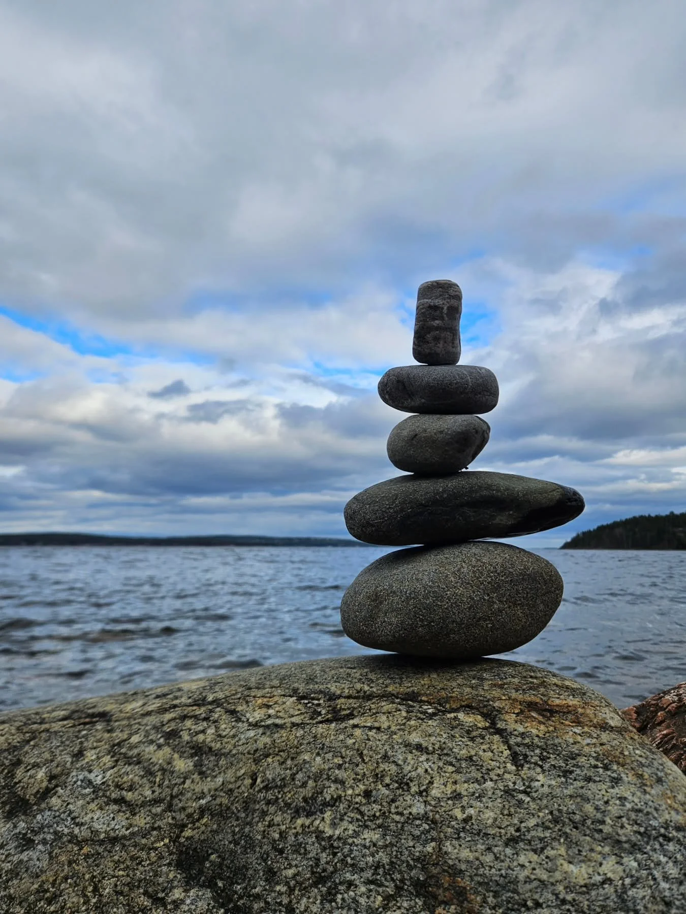 Kroppen och huvudet &auml;r i osynk.
Tacksam &ouml;ver barn som peppade att vi skulle ut och iv&auml;g. En mysig, kort men under l&aring;ng tid, promenad (snarare balanserande p&aring; och med stenarna vid havet), balanserade &auml;ven mig en aning ?