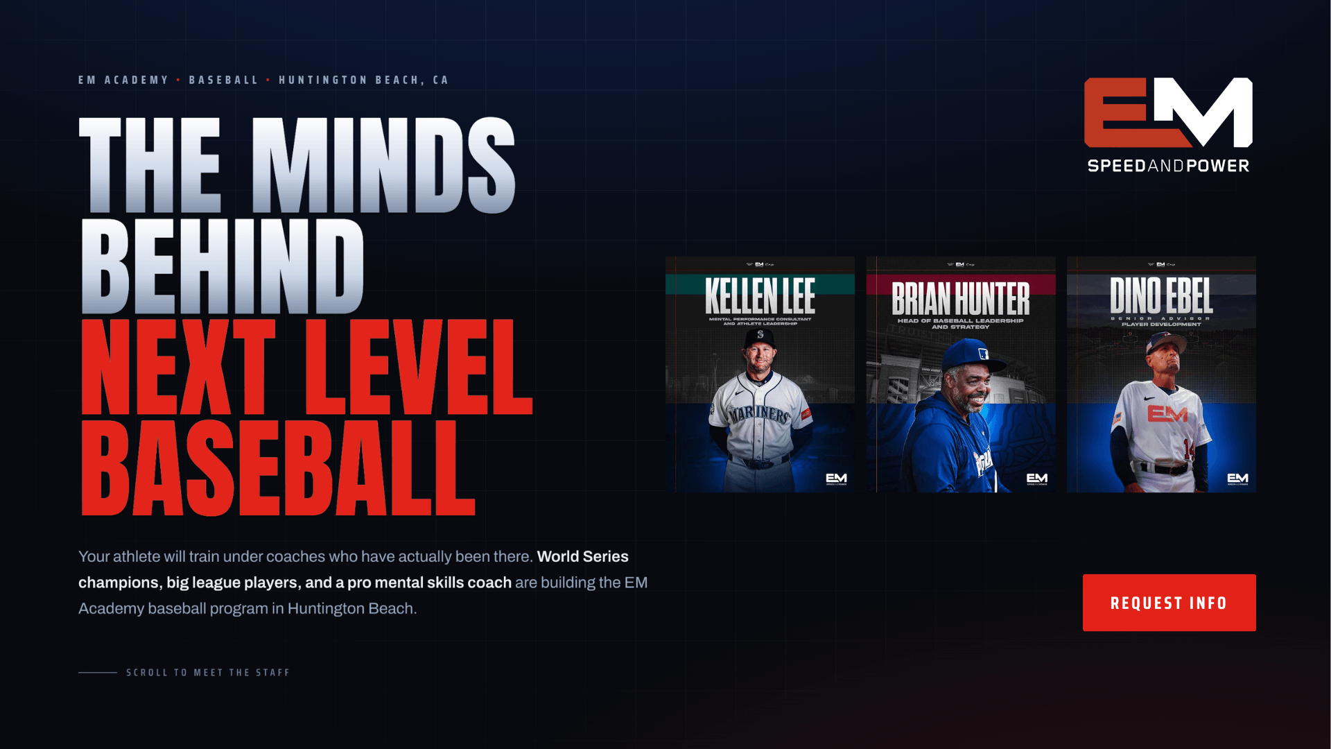 Flyer banner for EM Academy Baseball Coaches