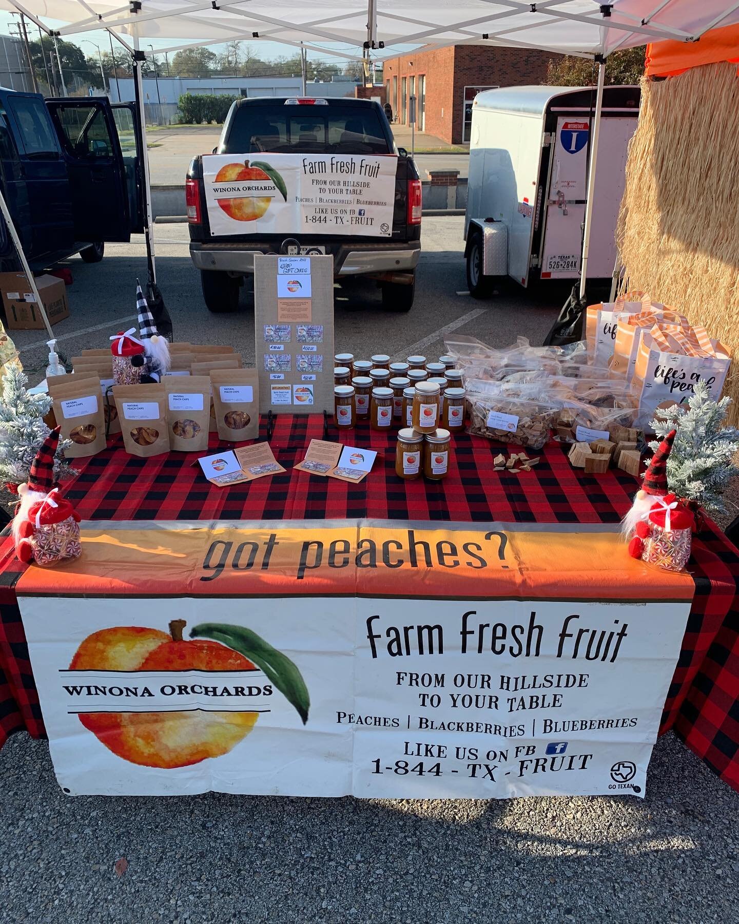 Come see us at the Historic Longview Farmers Market and get your holiday essentials! Many stocking stuffers to be had. 10% discounted Peach Punch cards to be used in season at any one of our farmers markets. Peach Jam and Dried Peach chips, the perfe