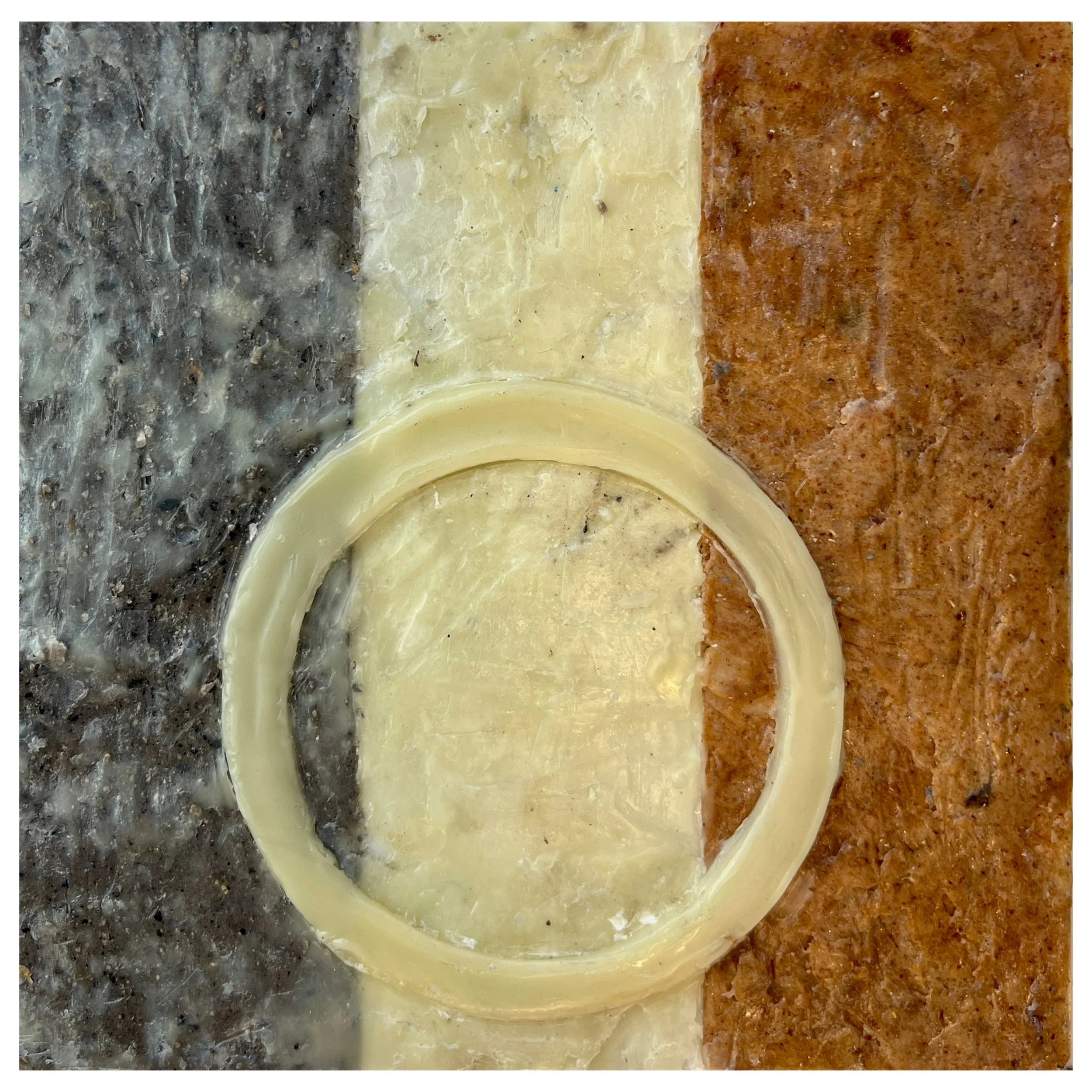 Circle on Stripe . 8"x8" on aluminum