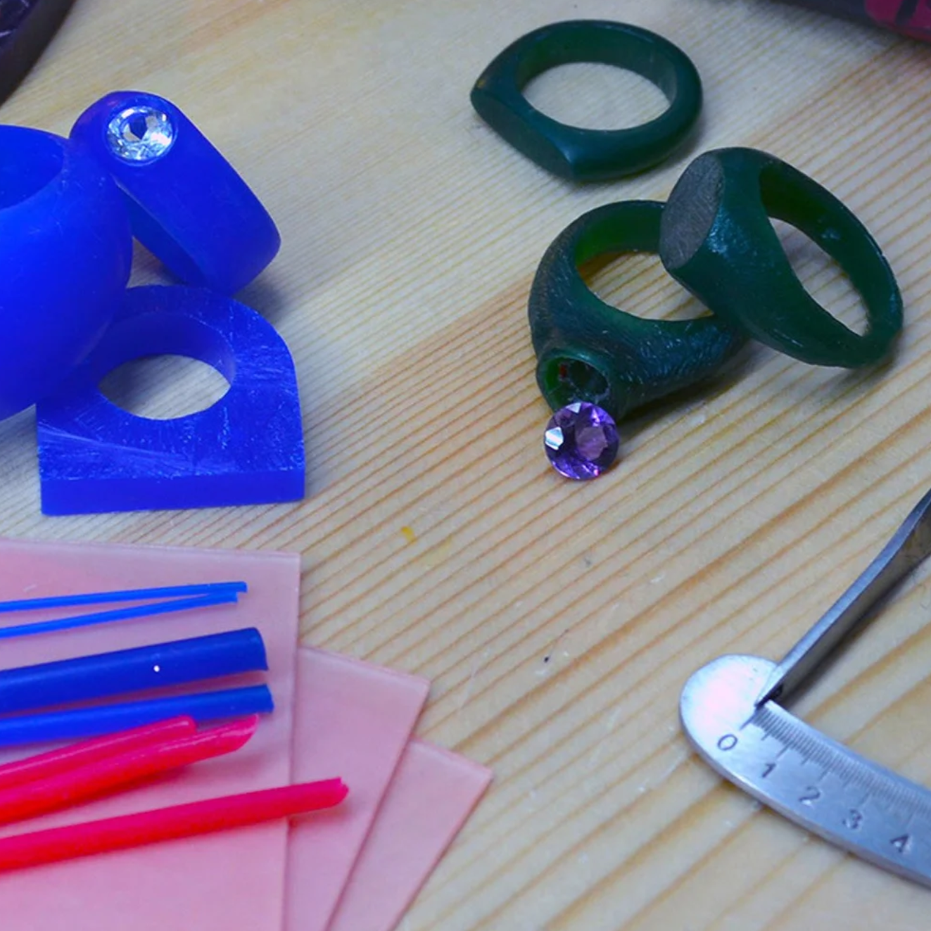 Class project examples for Wax Working Projects: Gemstone Settings