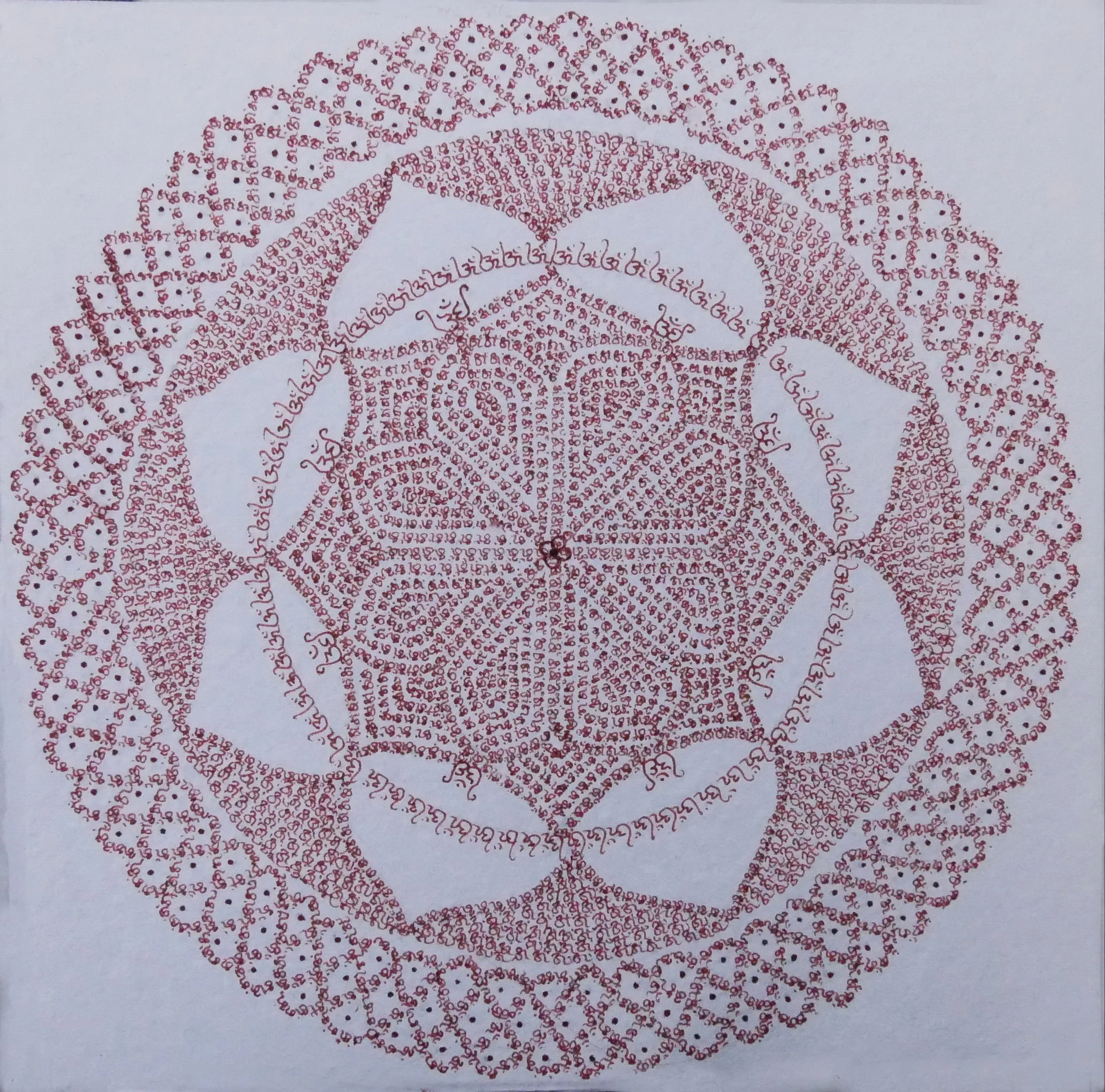  Blooming I, ink on paper, 20x20cm, 8x8 inch. 