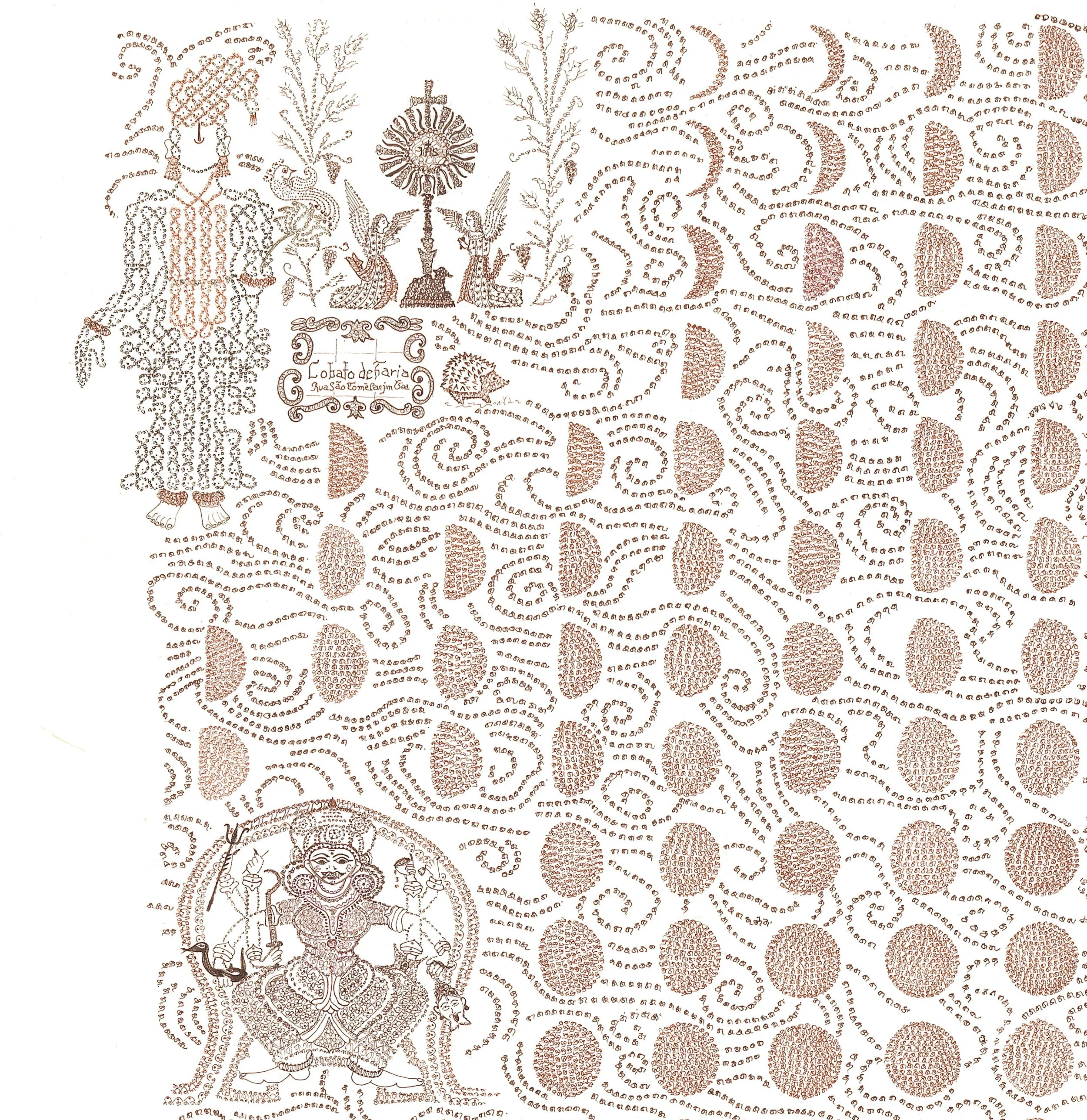  Details, Moon calendar 2025. Ink on paper 142x66cm, 56x26in. 
