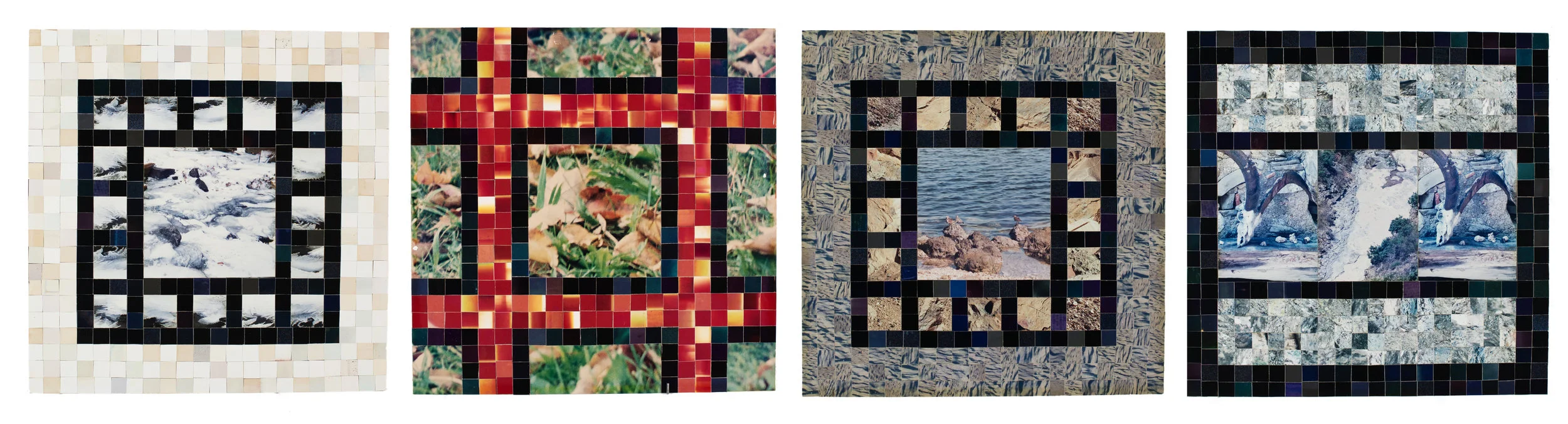 HARRY ERIKSEN Small Gardens Series photocollage 13 x 13 inches each