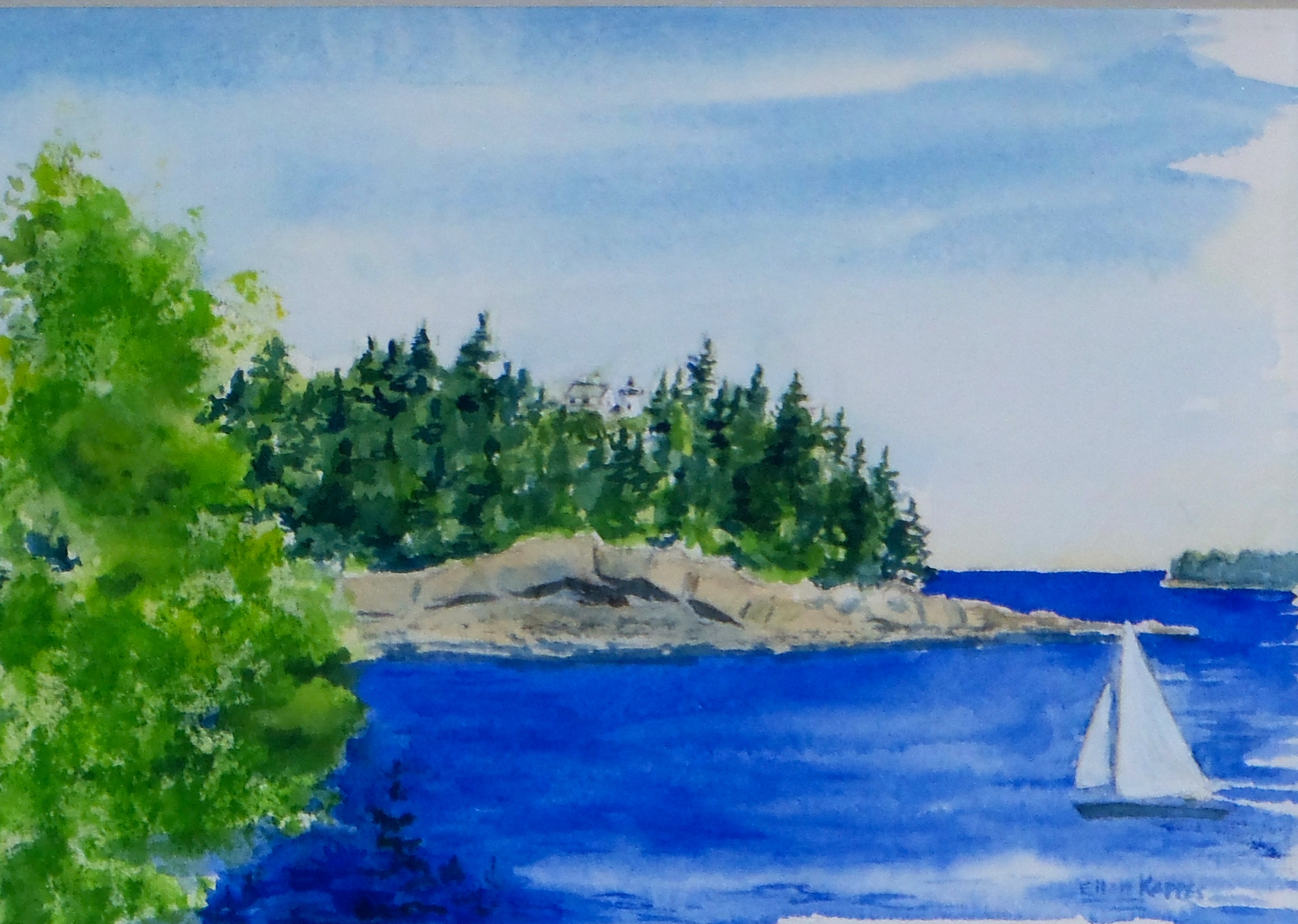   Sailing off Bear Island , watercolor 