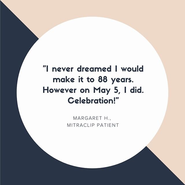 Margaret called her Mitraclip procedure &quot;most successful&quot; at 88 years young! Thank you for trusting me with your procedure, Margaret!