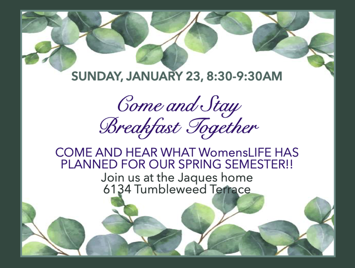 WomensLIFE Come and Stay Breakfast Together