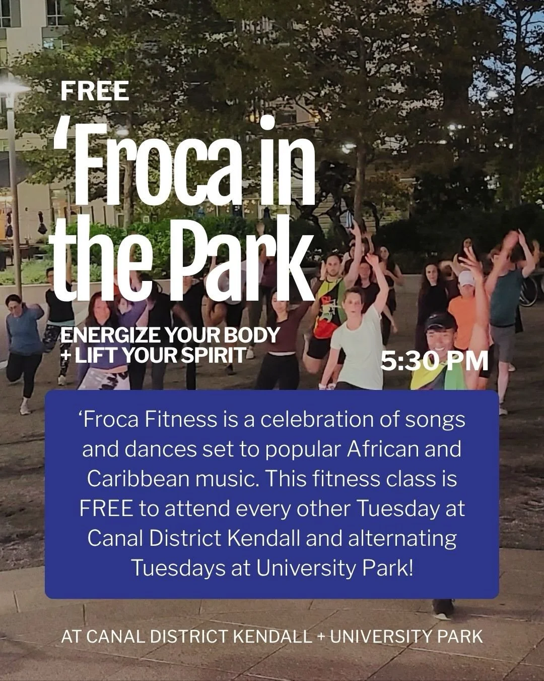 Full body workout + good energy + new friends + great music = @frocafitness at @canal.district.kendall and @upark.mit all summer long!

#freefitnessclasses #cambridgema #summerinthecity