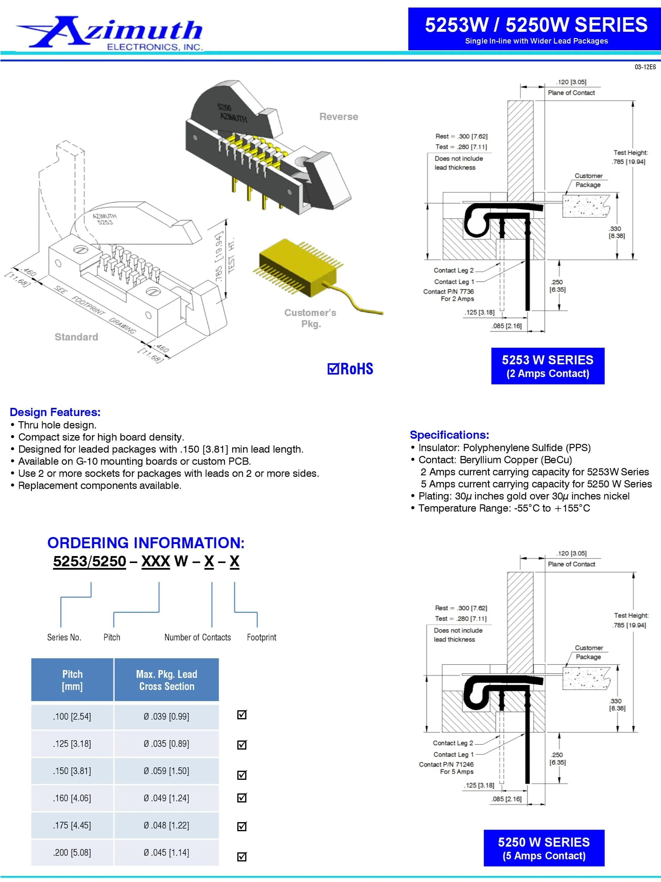 Azimuth Electronics makes Sockets for Single In-line 5 Leads @ .100 c/c ...