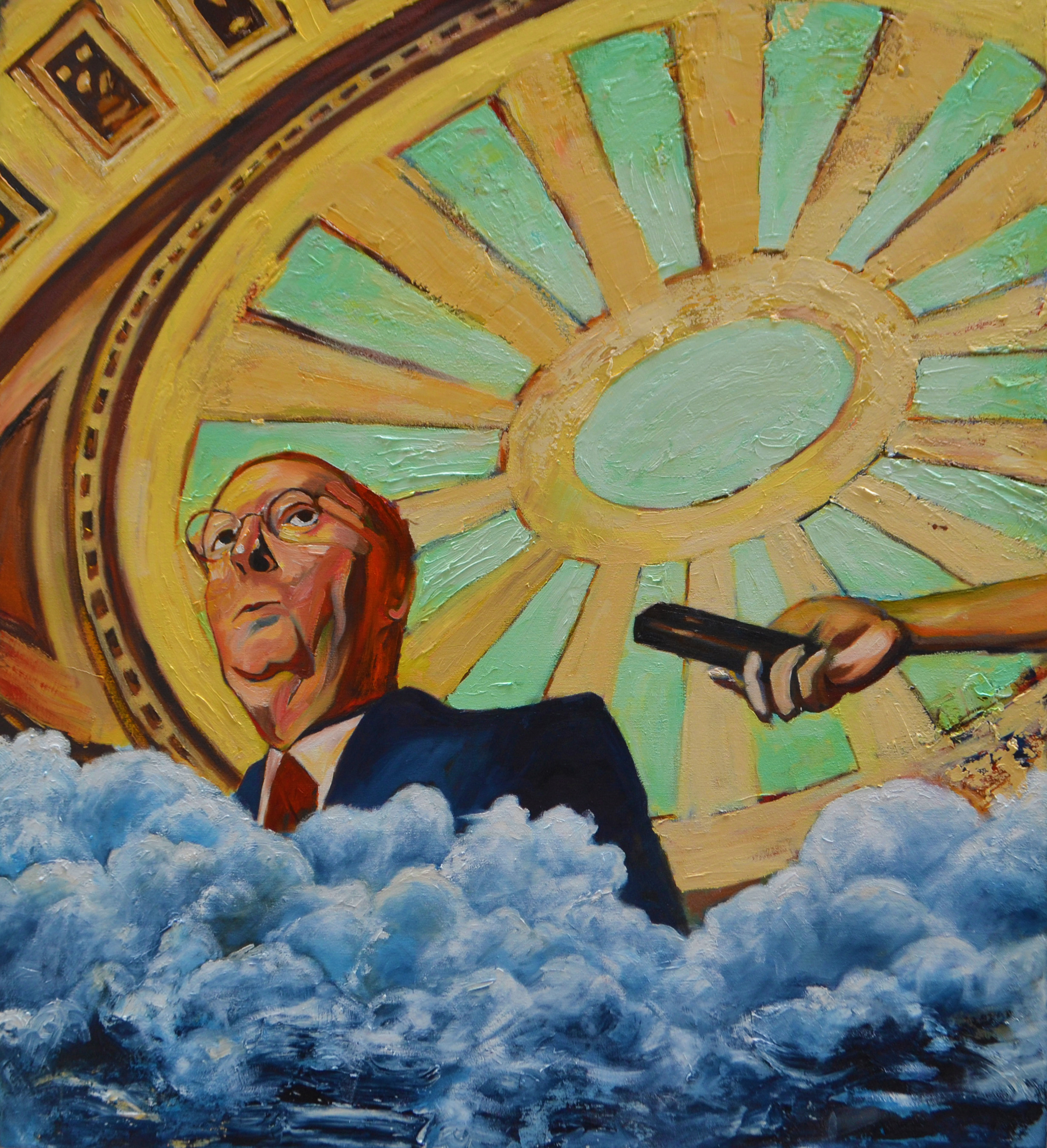   The Apotheosis of Mitch McConnell  2018 oil on canvas 44 x 40” 