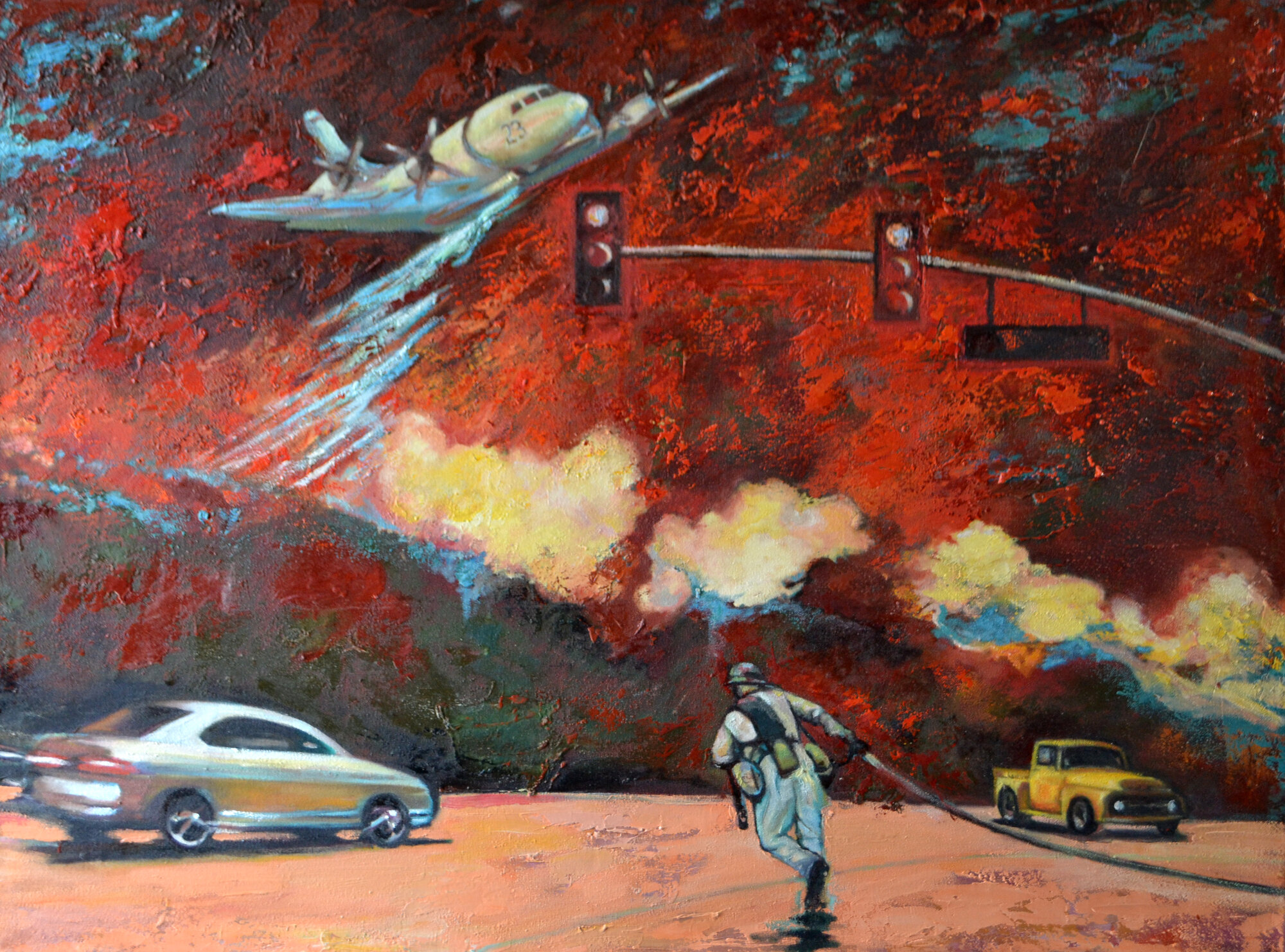   California Inferno – 2010  2013 oil on canvas 30 x 40” 