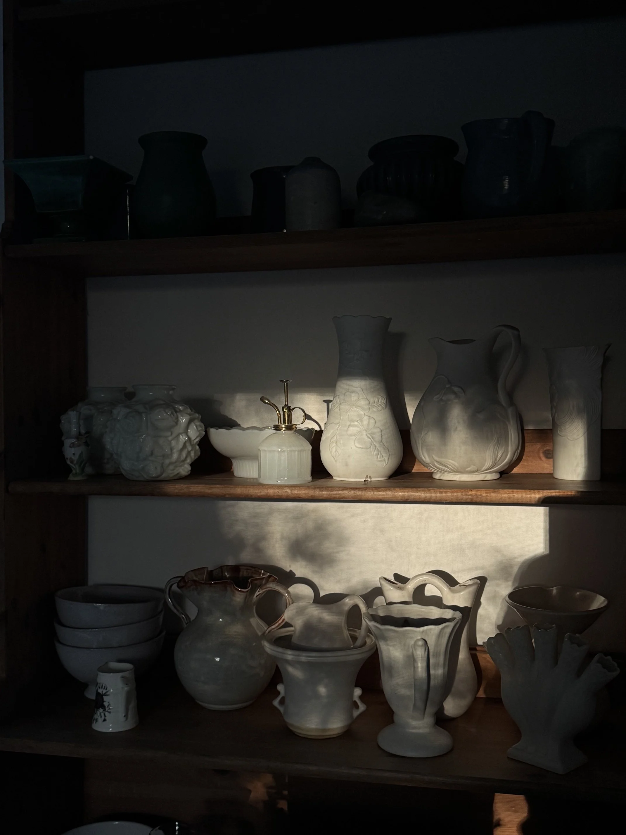 vintage white pottery collection