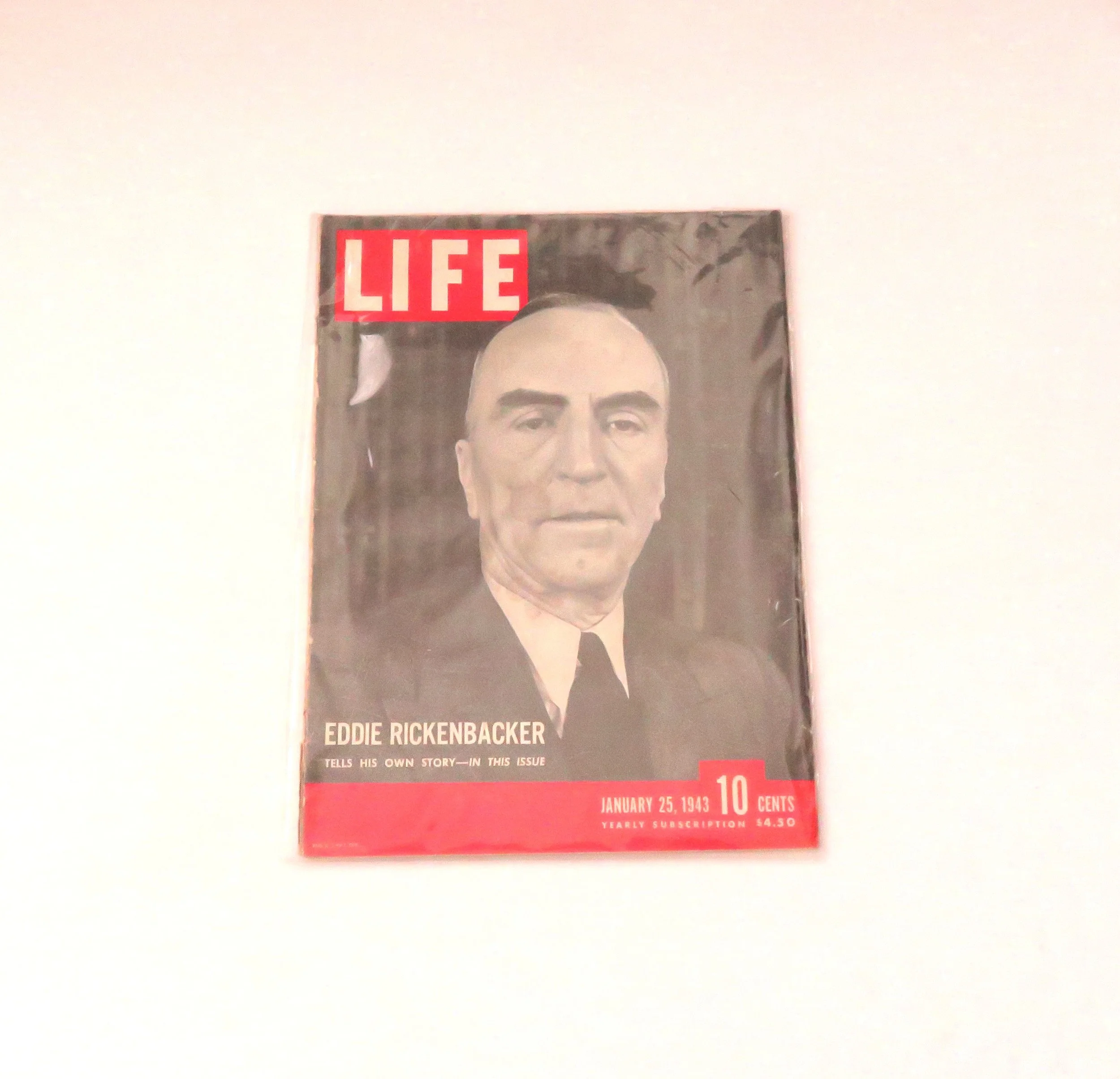 US.  LIFE Magazine - Eddie Rickenbacker - Leading US Ace of WW1