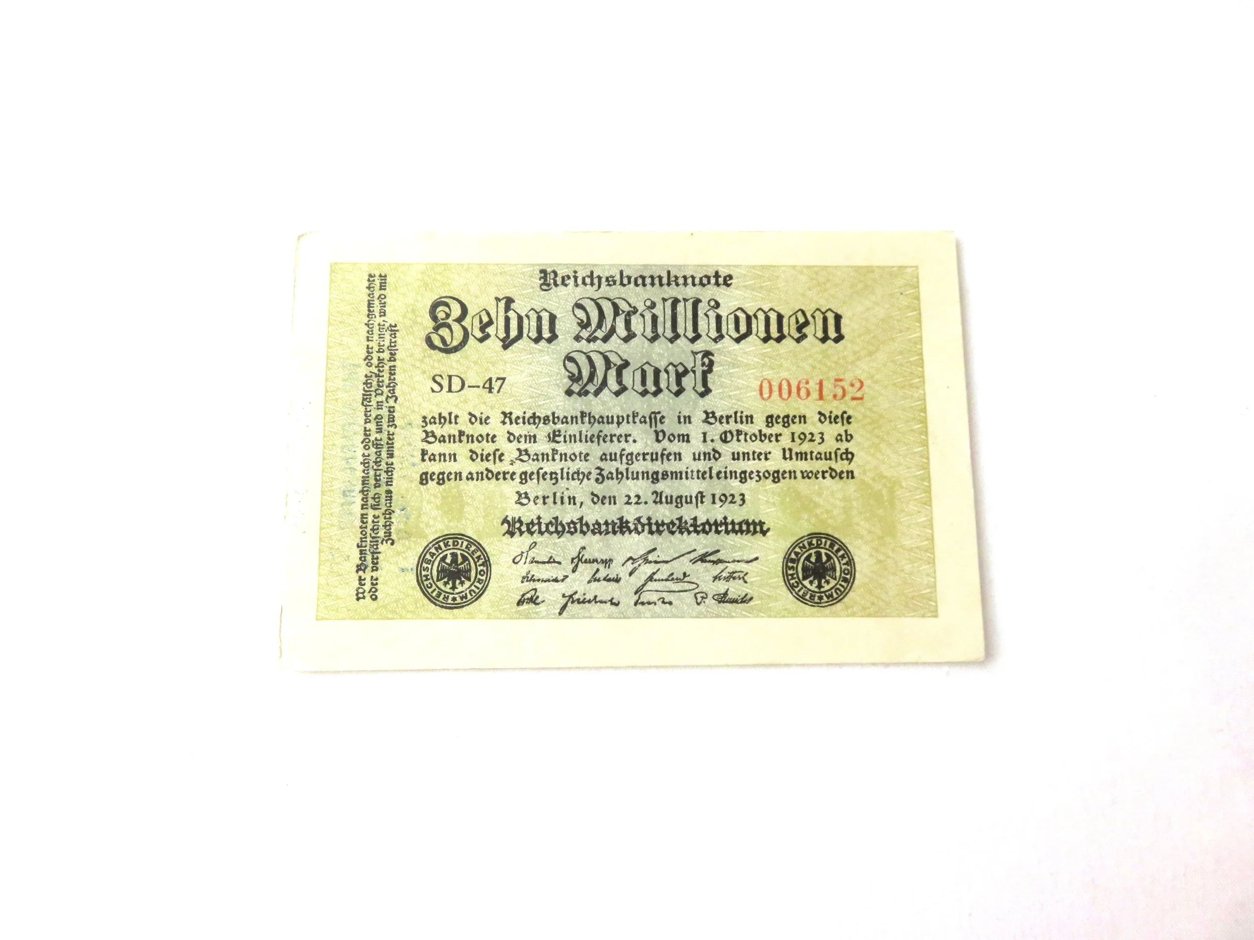 Germany.  1923 - 10,000,000  Note