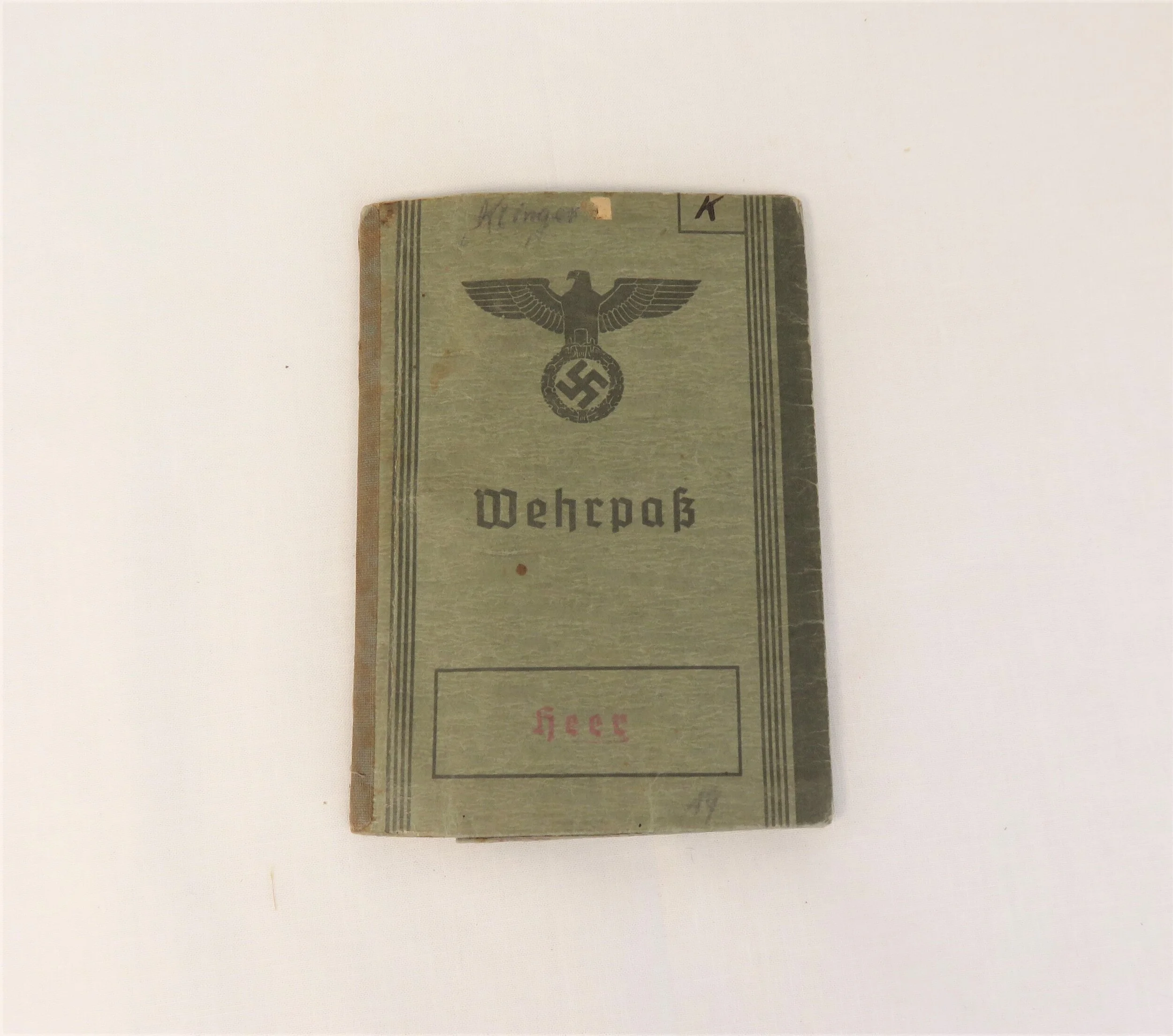 Germany.  Heer Wehrpass, Johannes Klinger