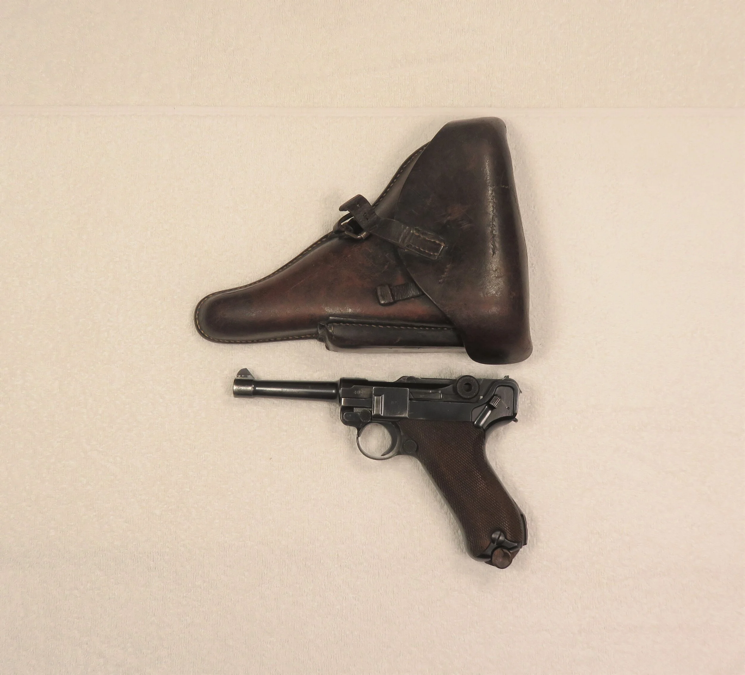 Germany.  P-08 Luger "42" code (Mauser) 1940 w/ Holster 