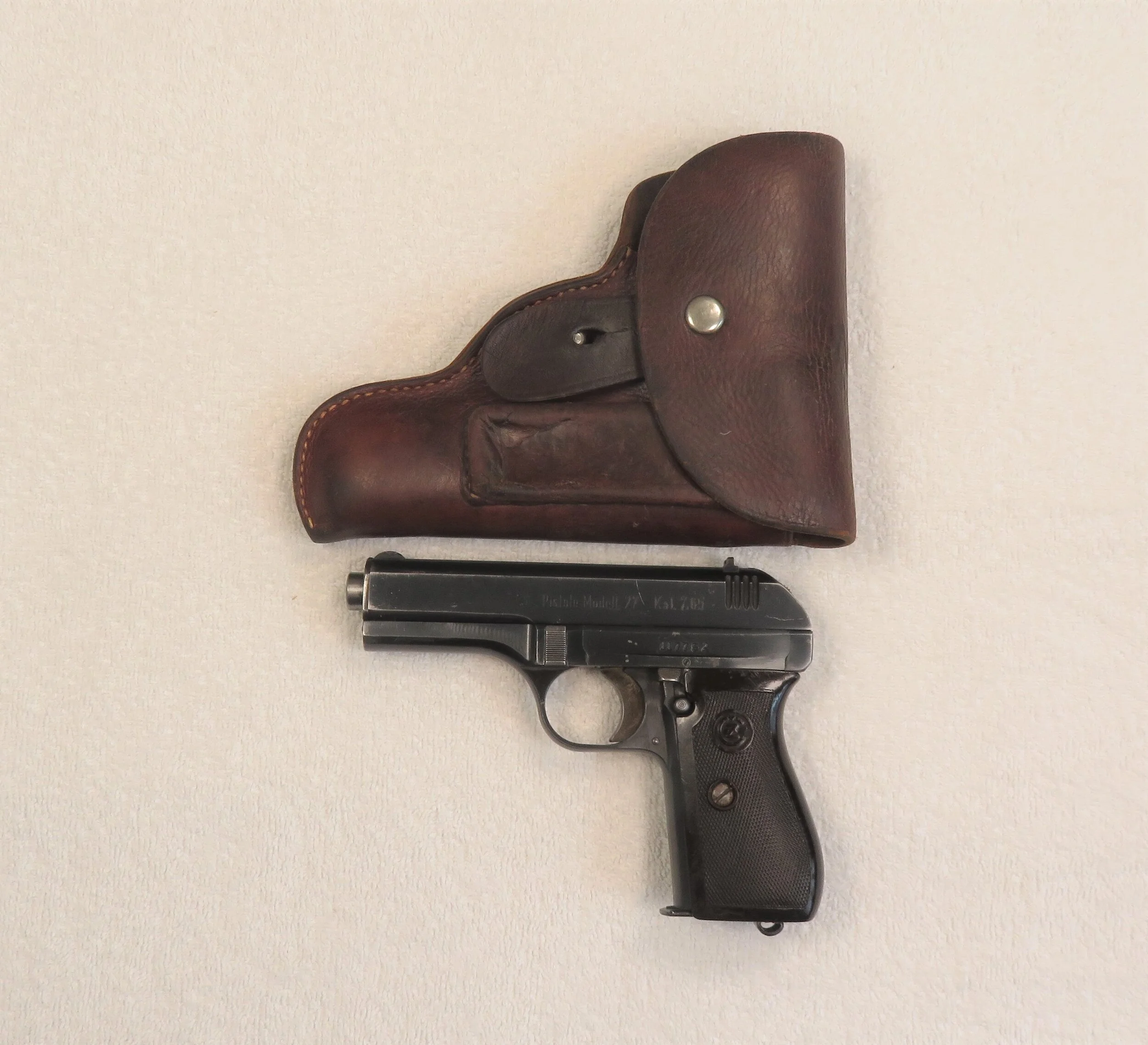 Czechoslovakia.  CZ 27 w/ Holster &amp; Capture Papers