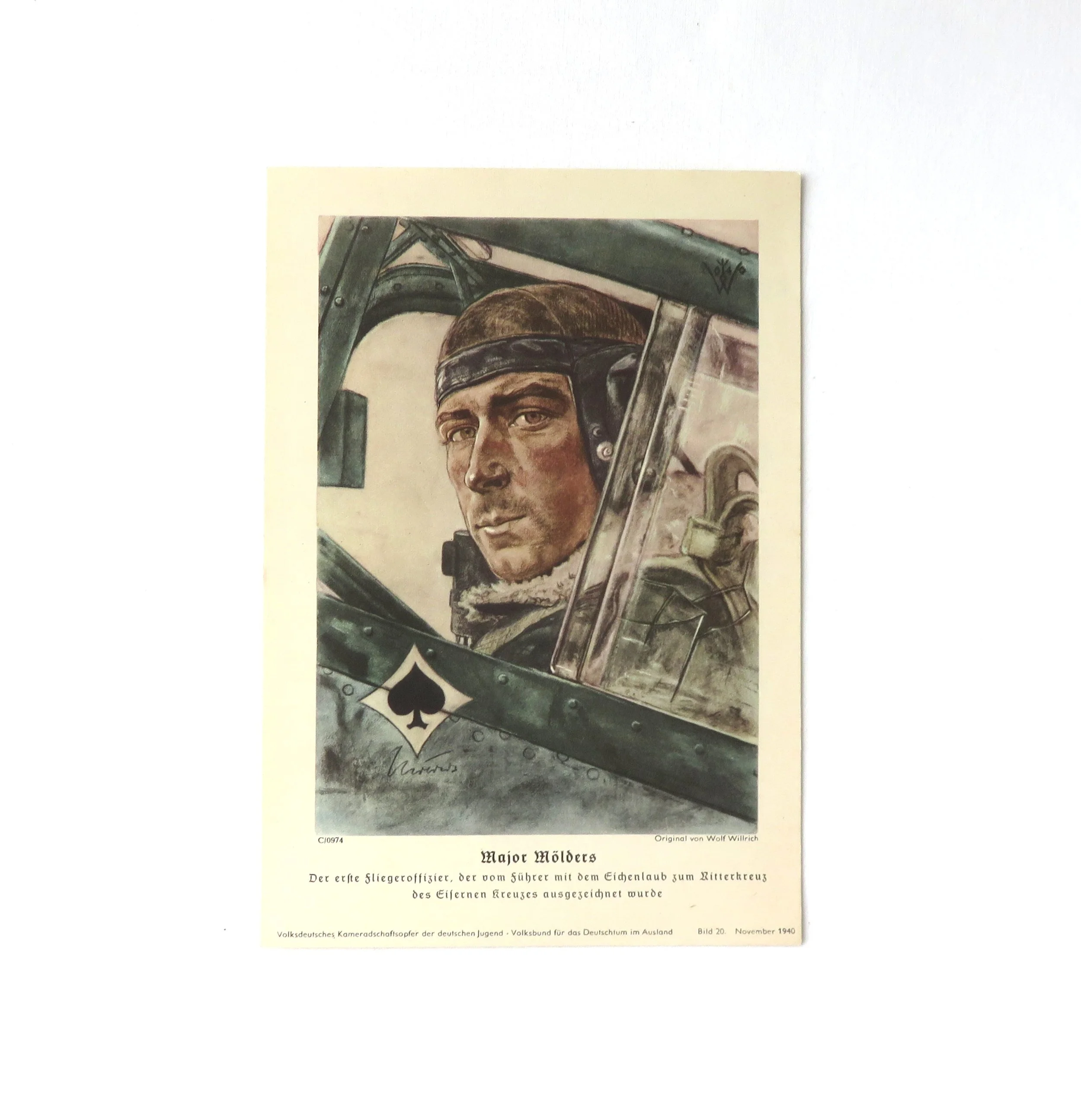 Germany.  Luftwaffe (Ace) Major Werner Mölders Broadside Prints