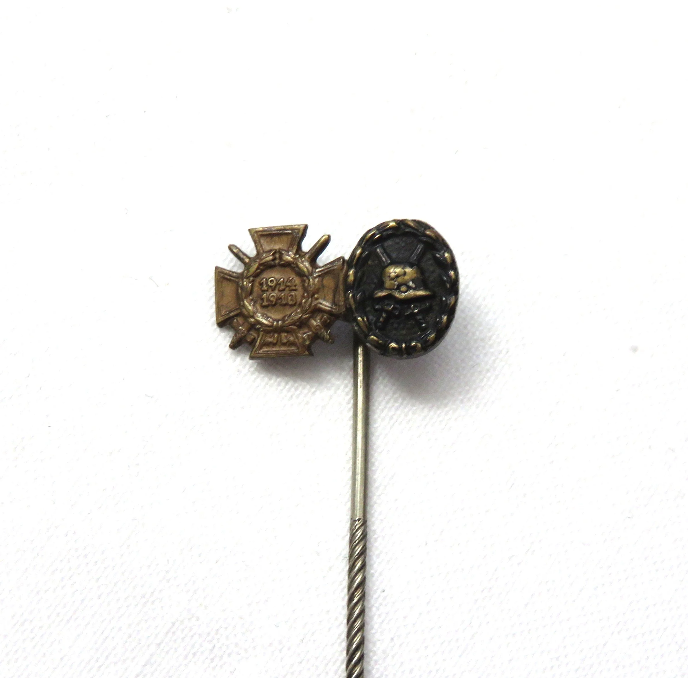 Germany.  WW1 Honor Cross & Wound Badge (Black) Stick Pin