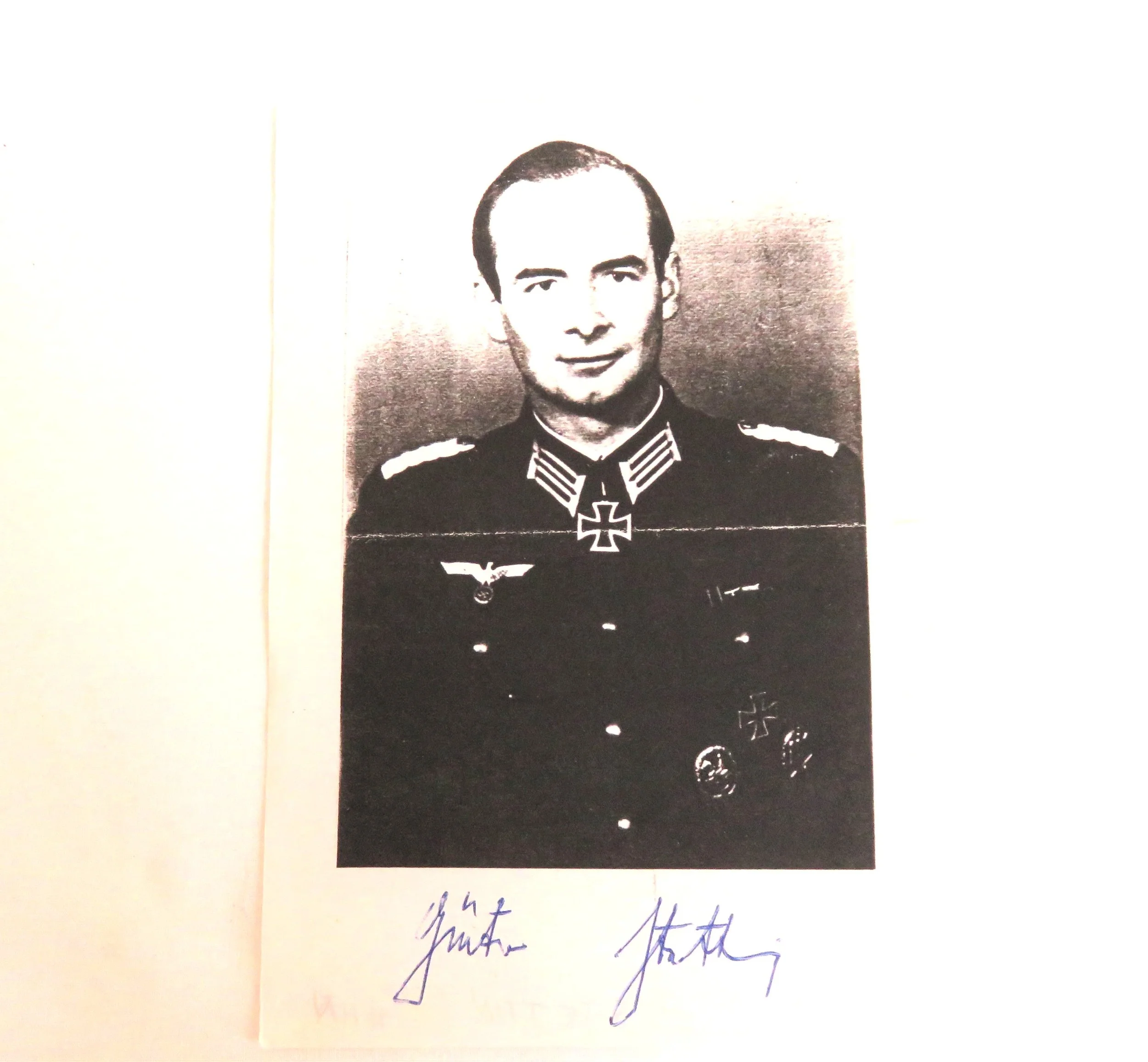 Gunter Stettin.  Knights Cross.  Autographed.