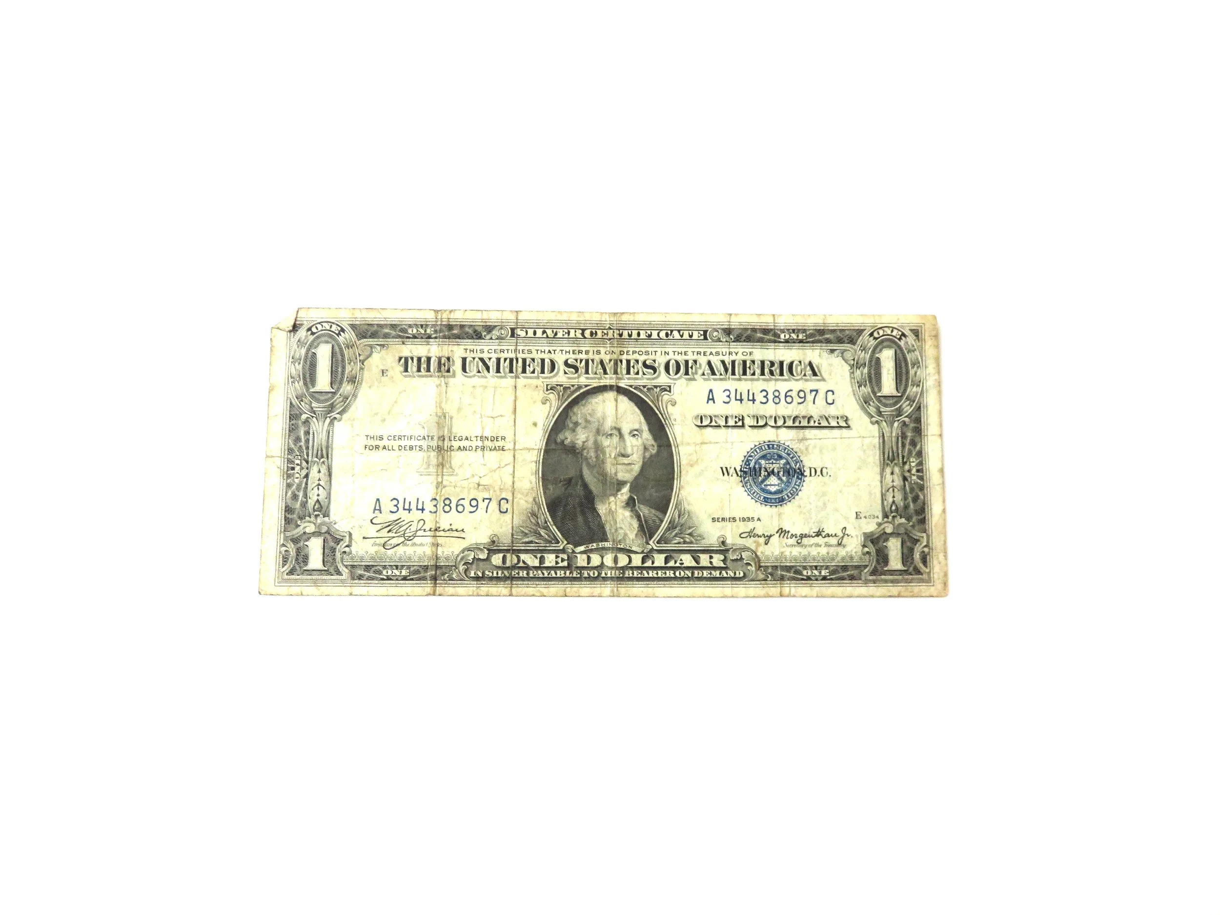 U.S.  $1 1935 Silver Certificate "Short Snorter"