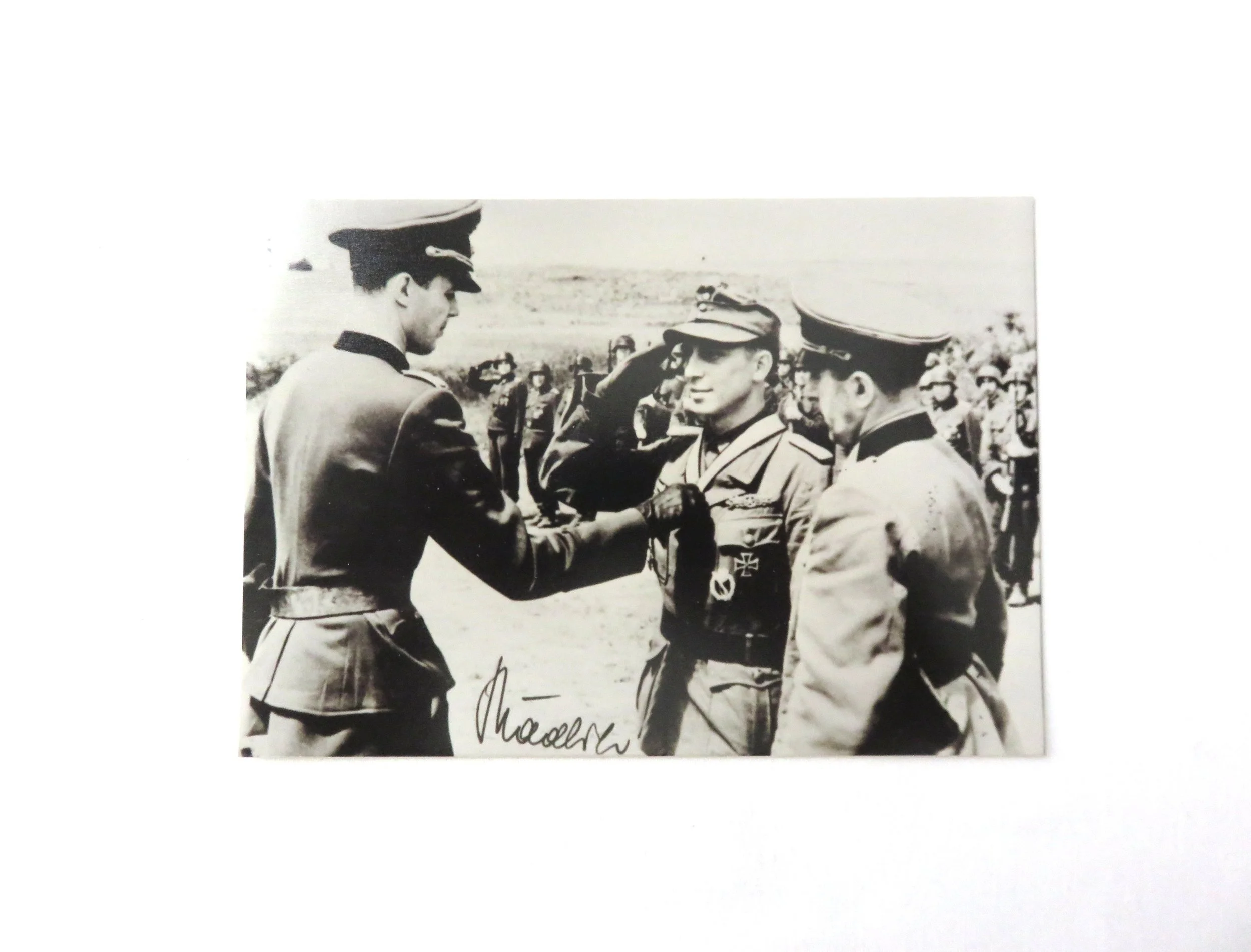 Germany.  Gottfried Schadlich Autographed Knights Cross Ceremony Picture