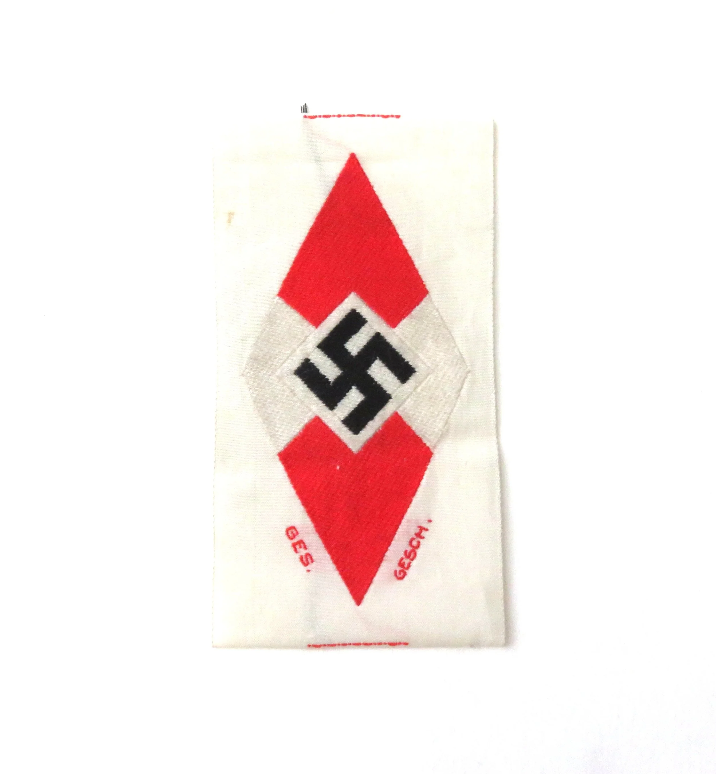 Germany.  Hitler Youth (HJ) Sleeve Diamond Insignia w/RZM Tag