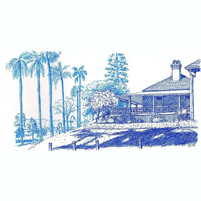 The first post C19 outing with Urban Sketchers Brisbane today to the fantastic Newstead House, where I have not been for many years. I wanted to show the location of the house on a small hill top overlooking the Brisbane River and Breakfast Creek. Tw