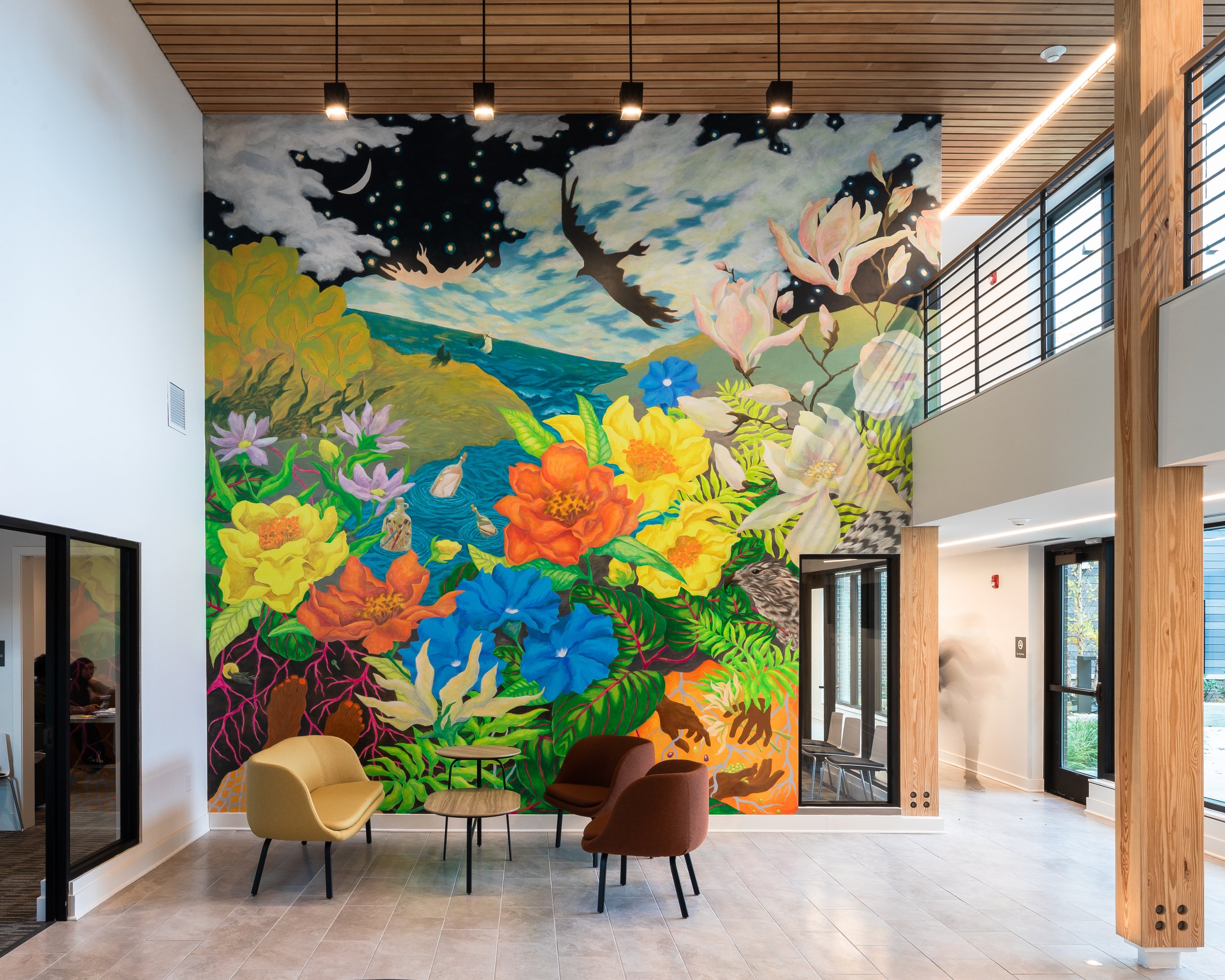  Dark is a Way and Light is a Place   © 2021 City of Philadelphia Mural Arts Program / Alison Dilworth  900 North 10th Street. Photo by Steve Weinik. 