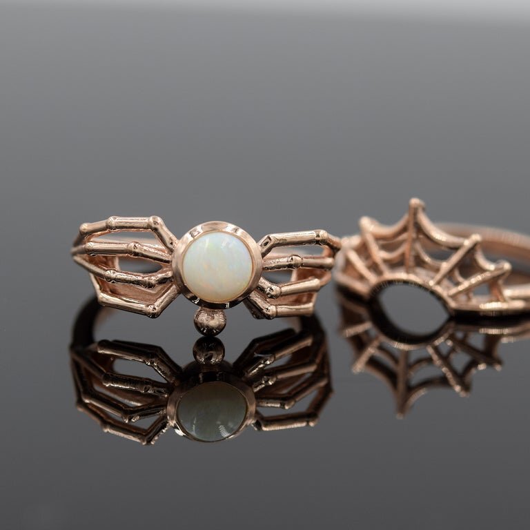 Opal Spider Ring Modern Mourning