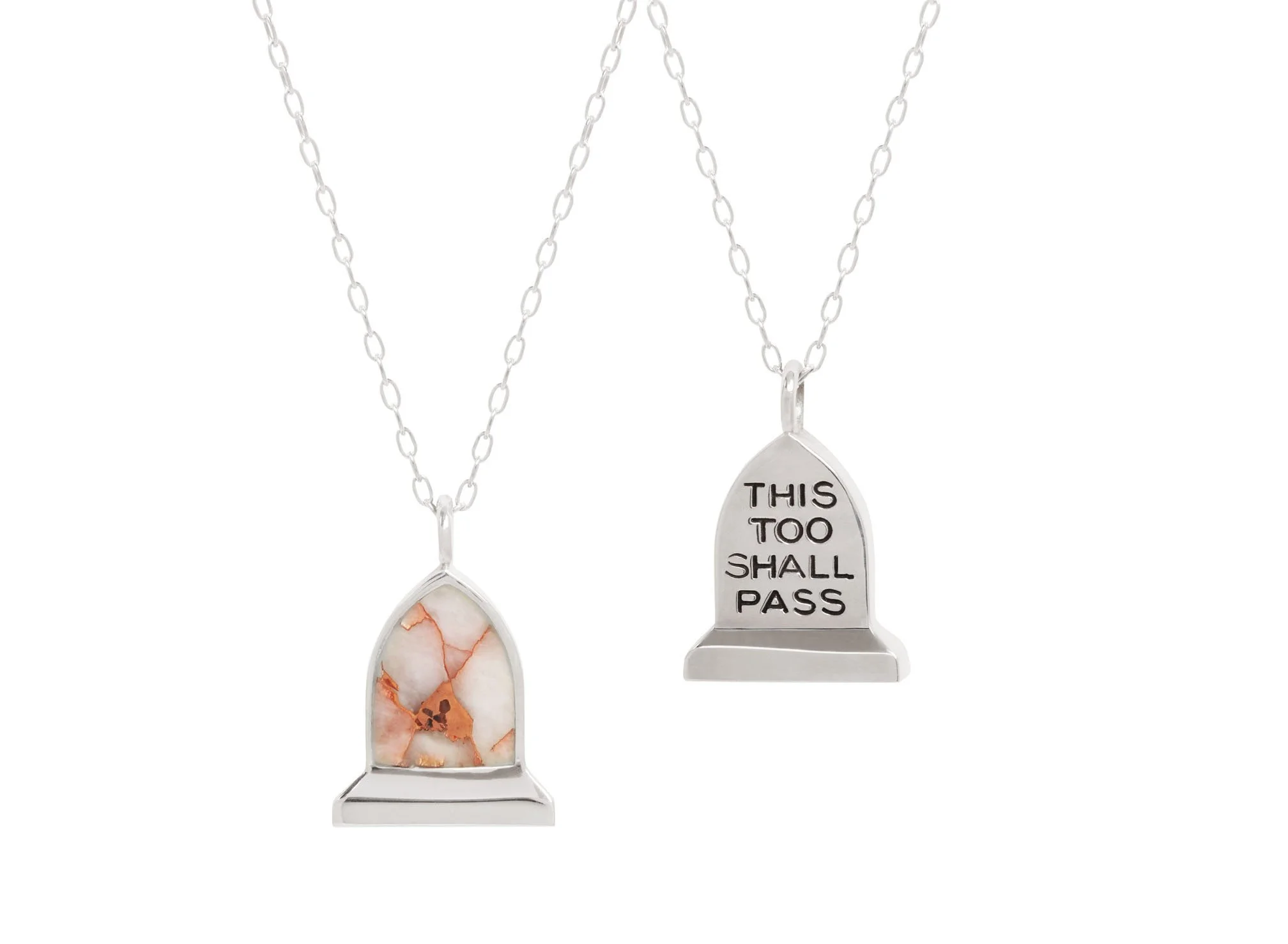 This Too Shall Pass - Copper-in-quartz silver pendant — Modern Mourning