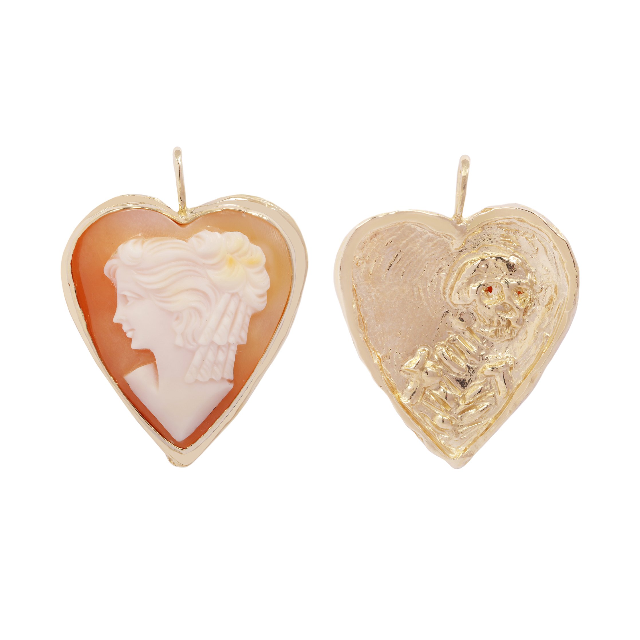Memento Mori Heart Cameo - OOAK