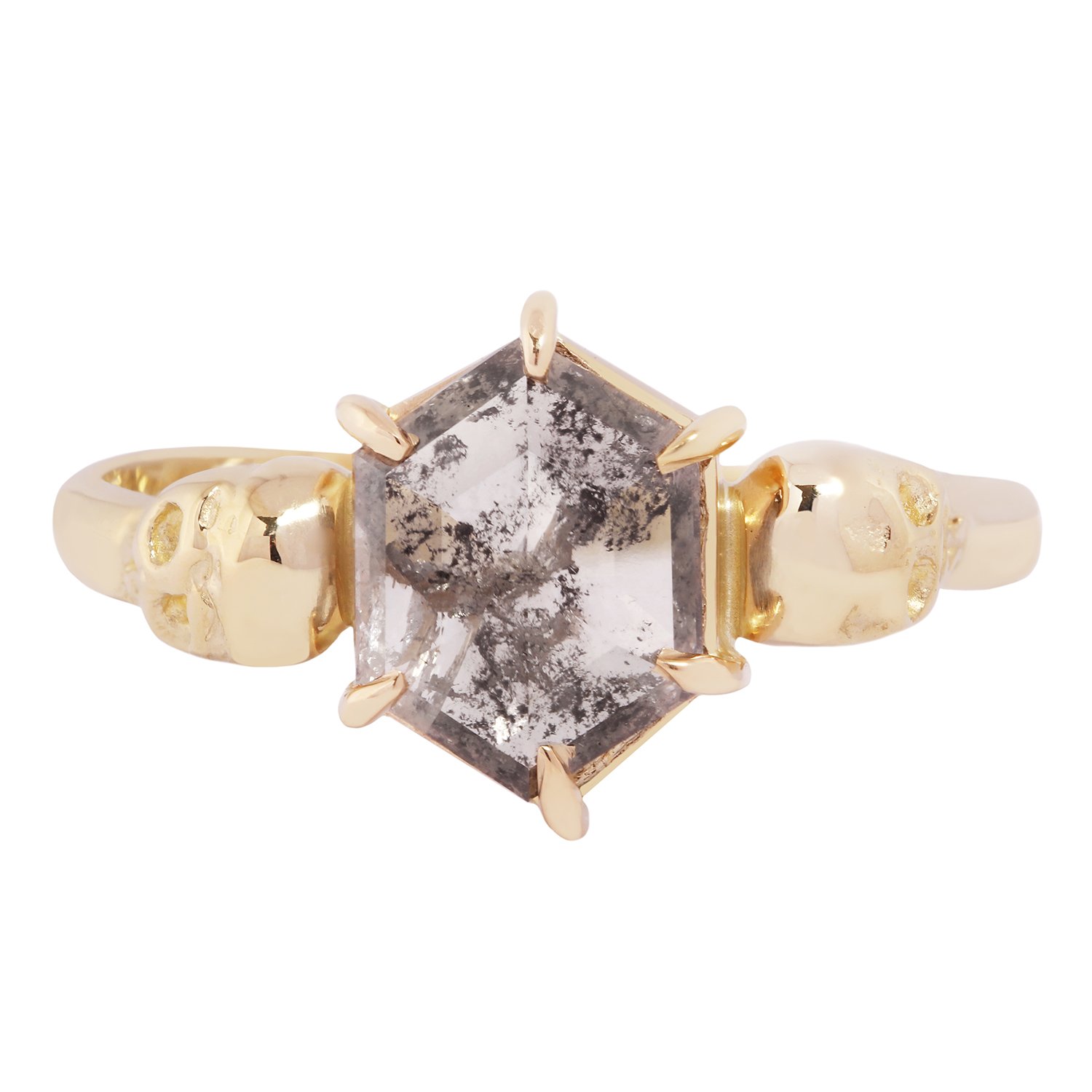 1.52ct Icy Gray Salt & Pepper Diamond Hex