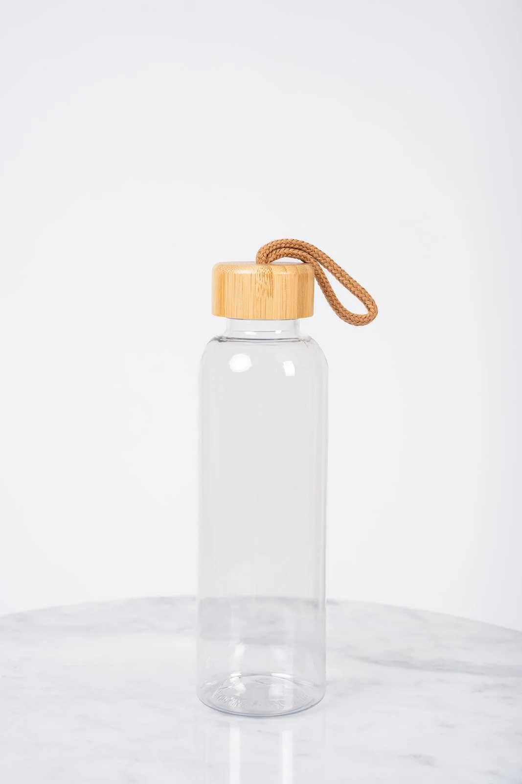 Bamboo Lid Clear Drink Bottle