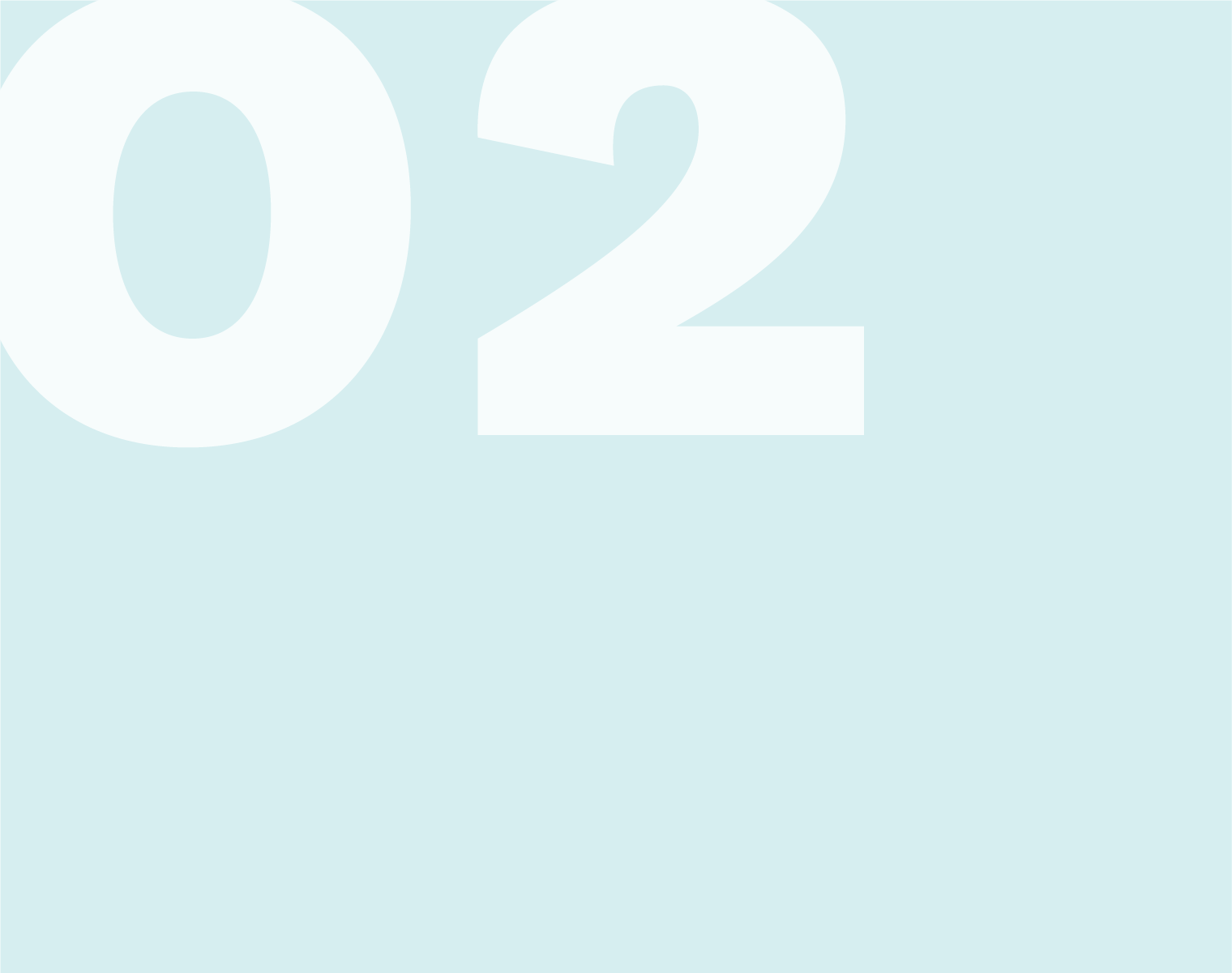 Large light blue background with white numbers '02' in front.