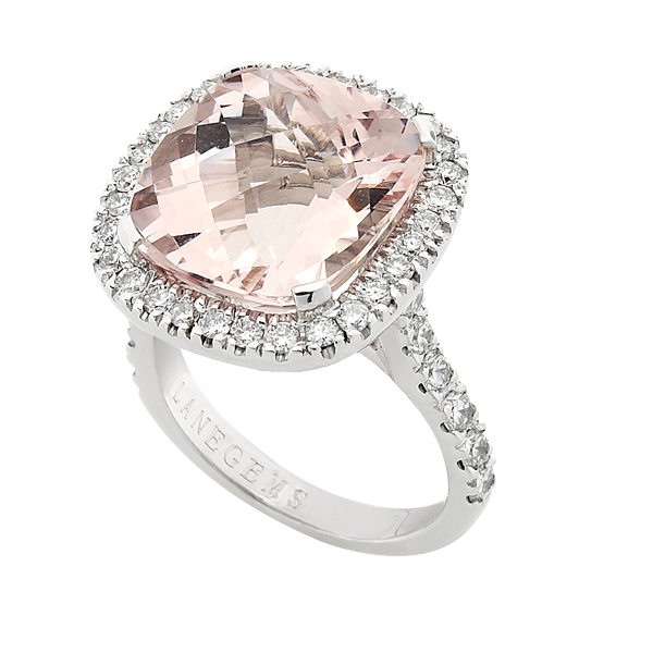 7ct Morganite Cushion cut cocktail ring