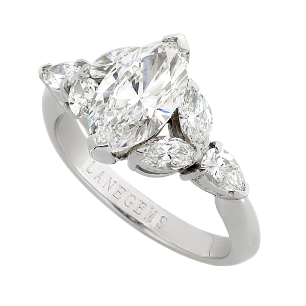 2ct marquee diamond with matching shoulder stones