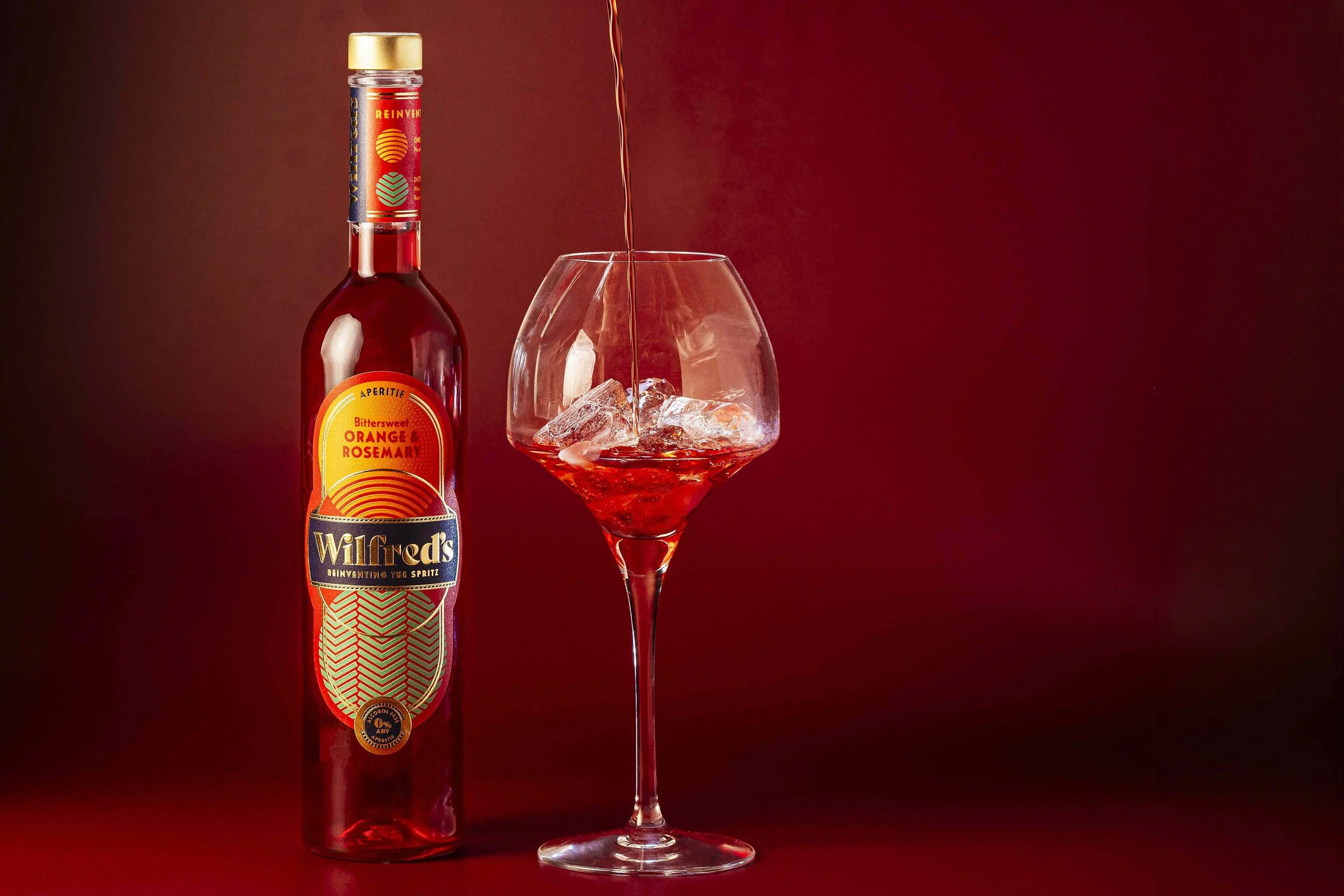 Wilfred's being poured over ice in a large wine glass
