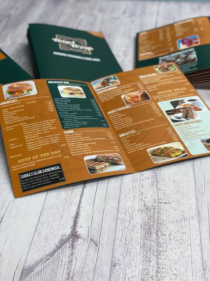 Bagel Wrap menu leaflet