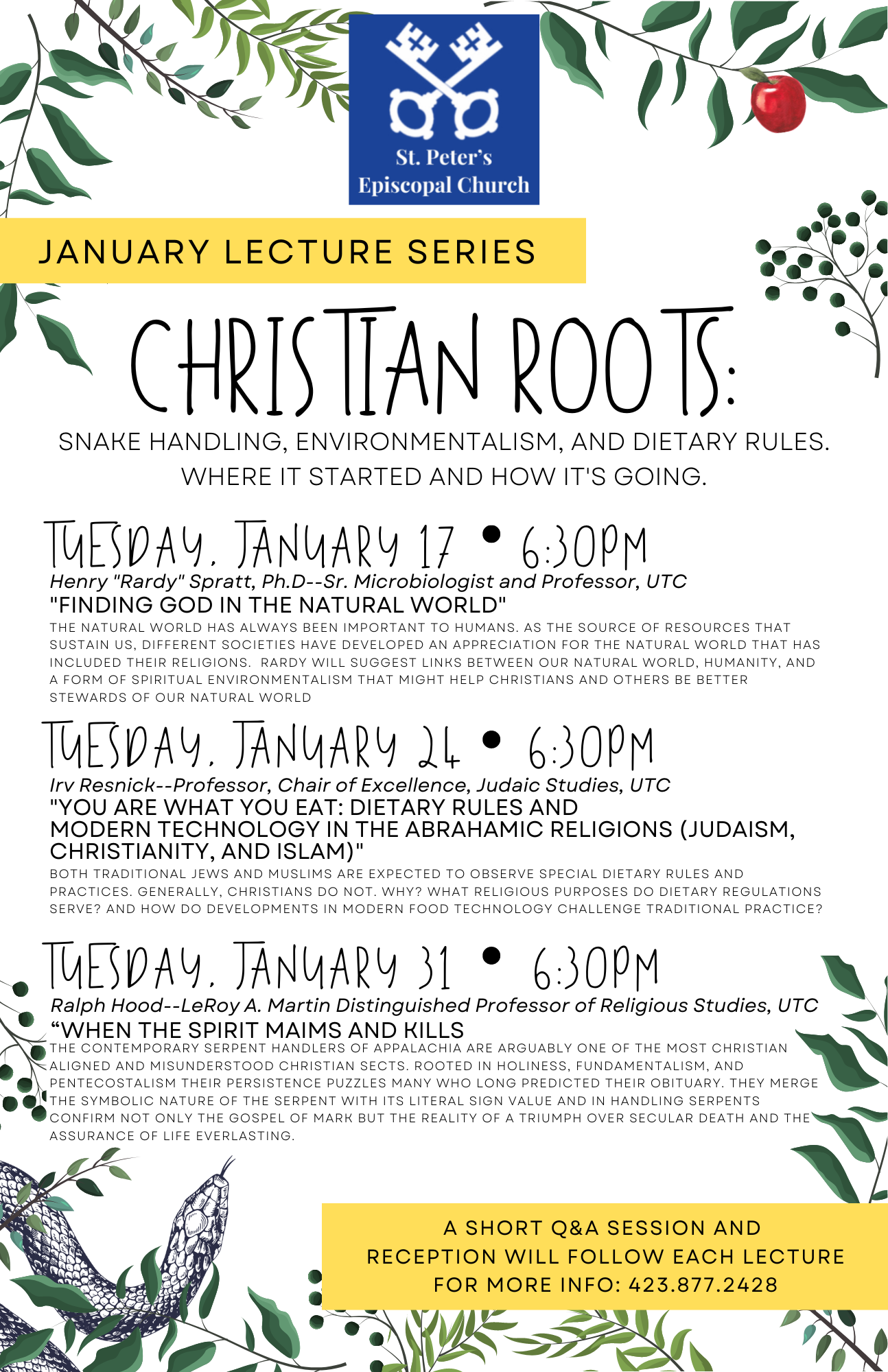 January Lecture Series at St. Peter's