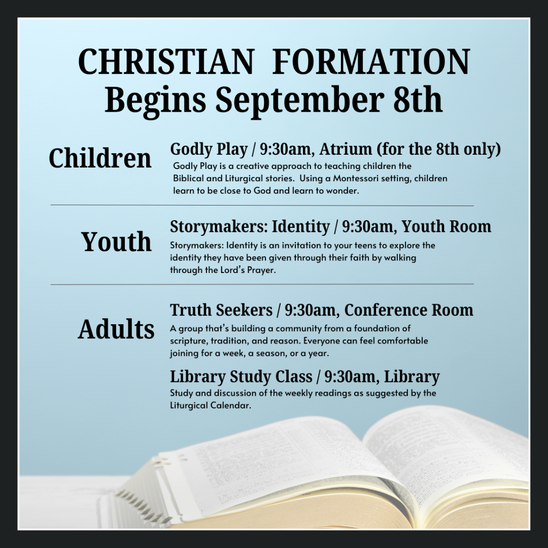 Christian Formation Schedule Fall 2024