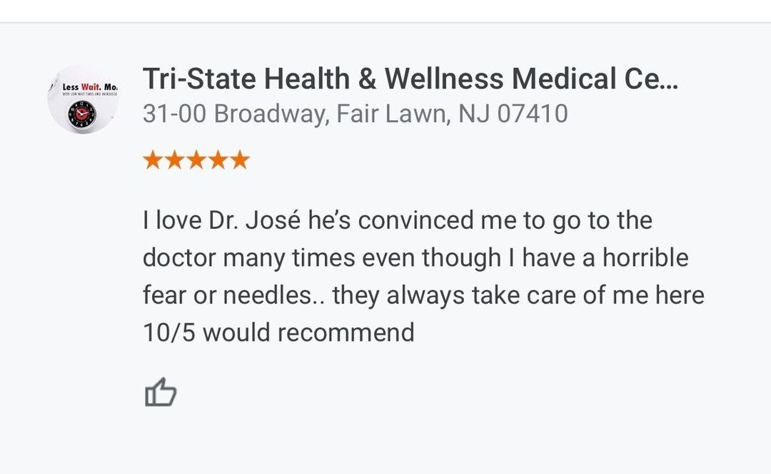 We always appreciate receiving such kind reviews from our patients! 🤗 Our patients are our #1 priority &amp; we always aim to give them individualized care! 👍

#Tristate #WeAreBlue #Testimonials