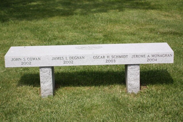 Bench donated by the Portsmouth Historic Naval Foundation honoring several of it members who played significant roles in the groups history