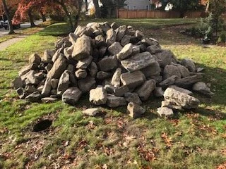 A pile of schist delivered to a customer's house