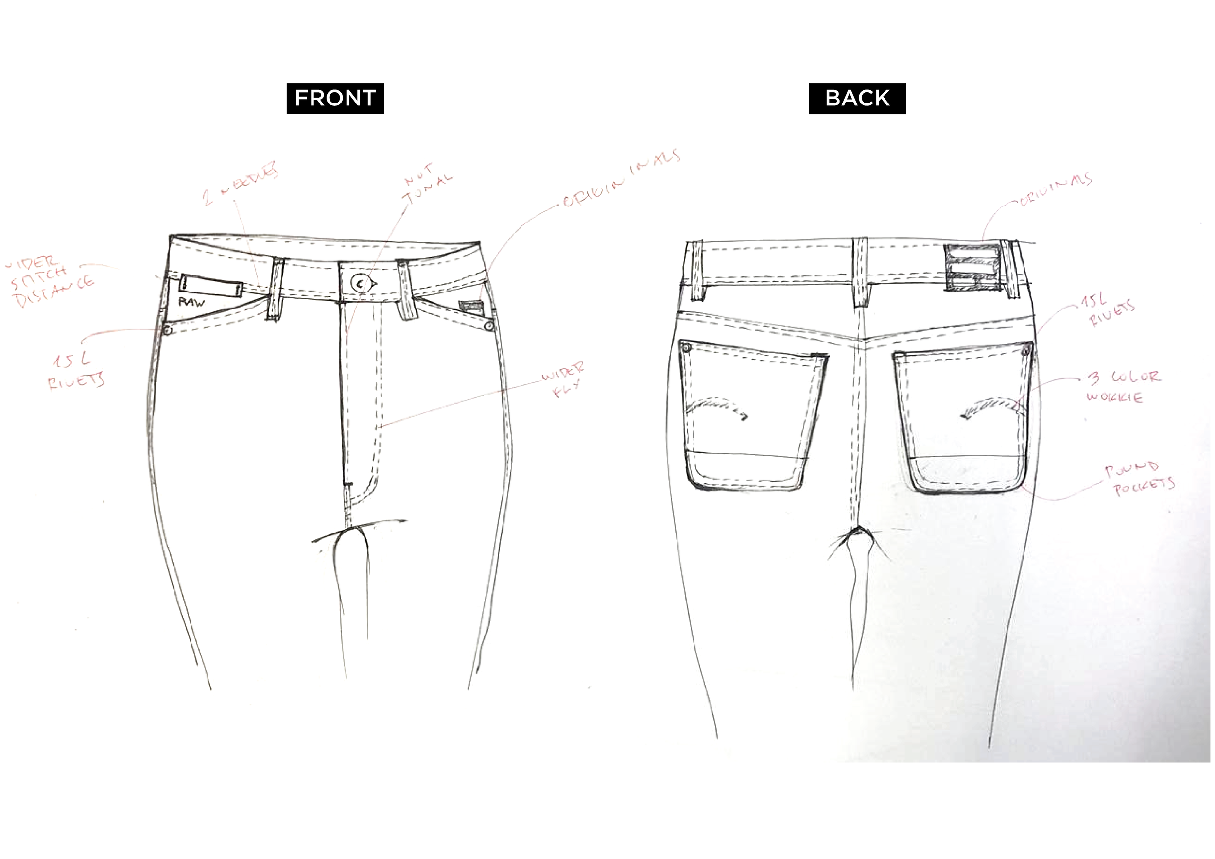 Sketch design - front and back