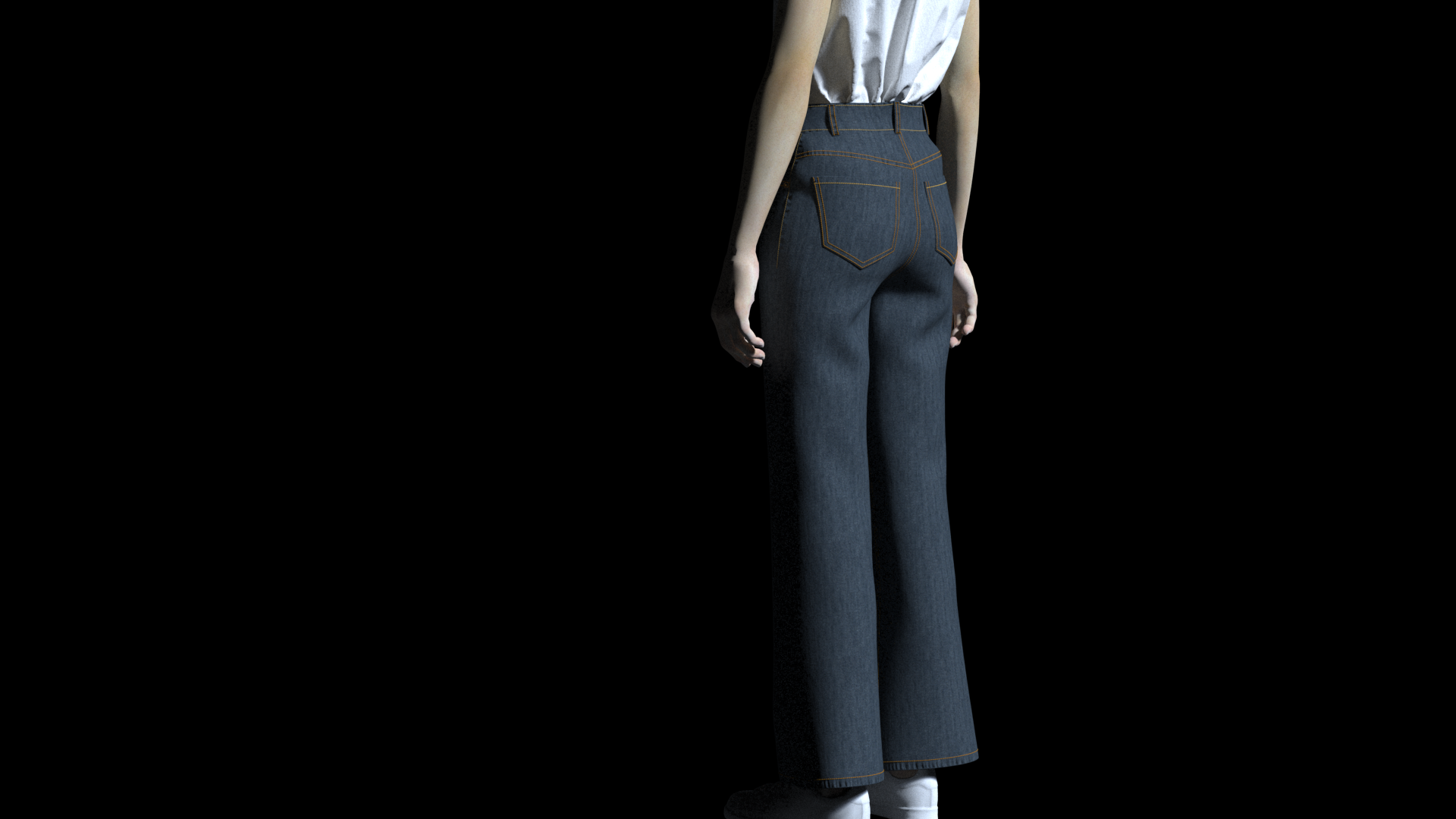 3D denim design with avatar - 3/4 back view