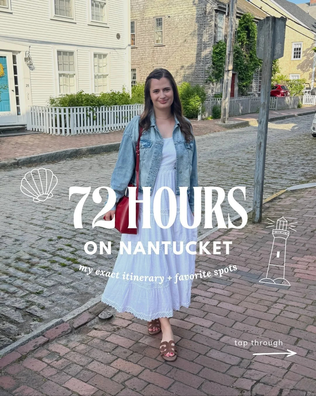 The PERFECT Nantucket weekend guide! 🐋💕

I did hours of research before our trip reading blog posts, watching TikToks, asking for recommendations, and mapping out the ultimate long weekend itinerary on Nantucket.

Think of this as a copy-and-paste 