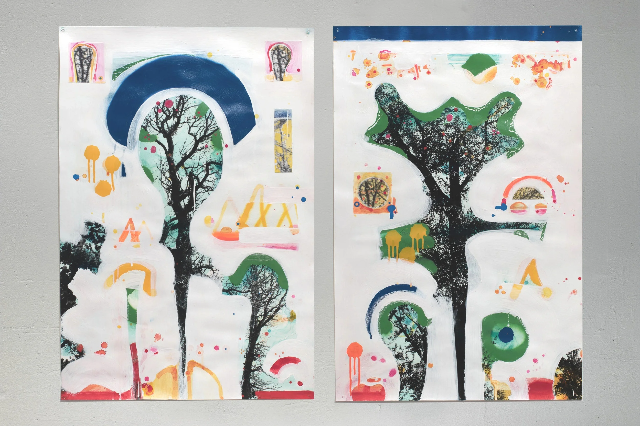 MIXED MEDIA, PAPER • 22"X30" EACH PANEL