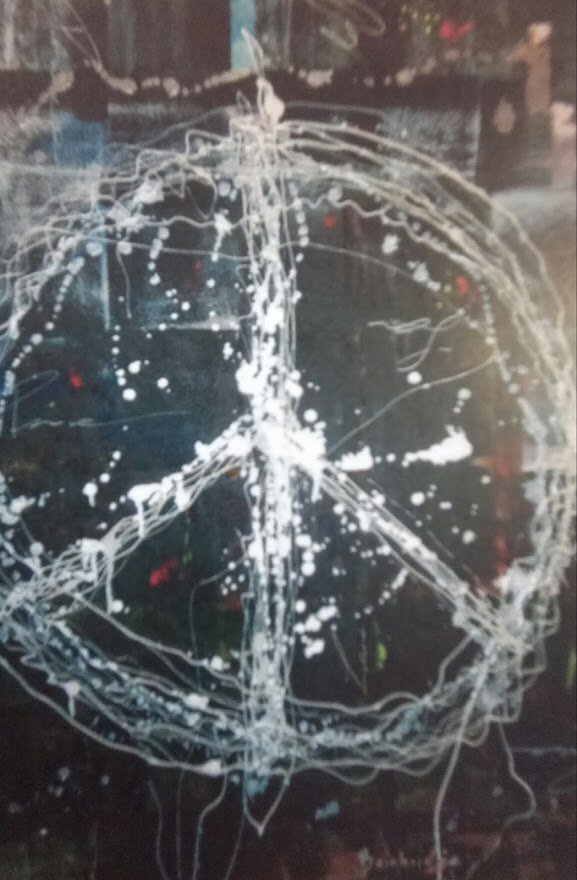 "SILVER PEACE" 60x48x1.5 Acrylics on Gallery Canvas SGLX